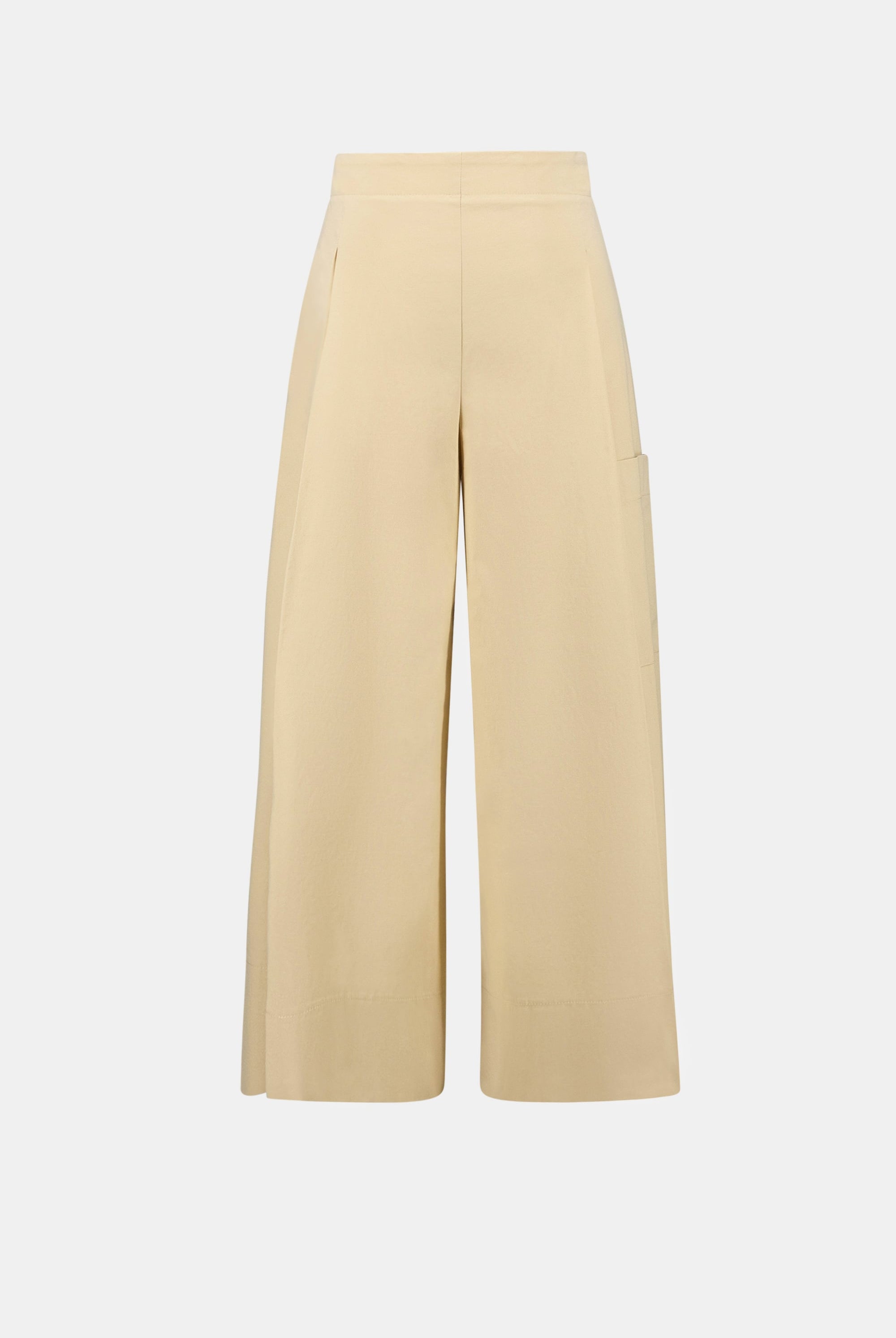 Stretch Poplin Pull-On Culotte Pants