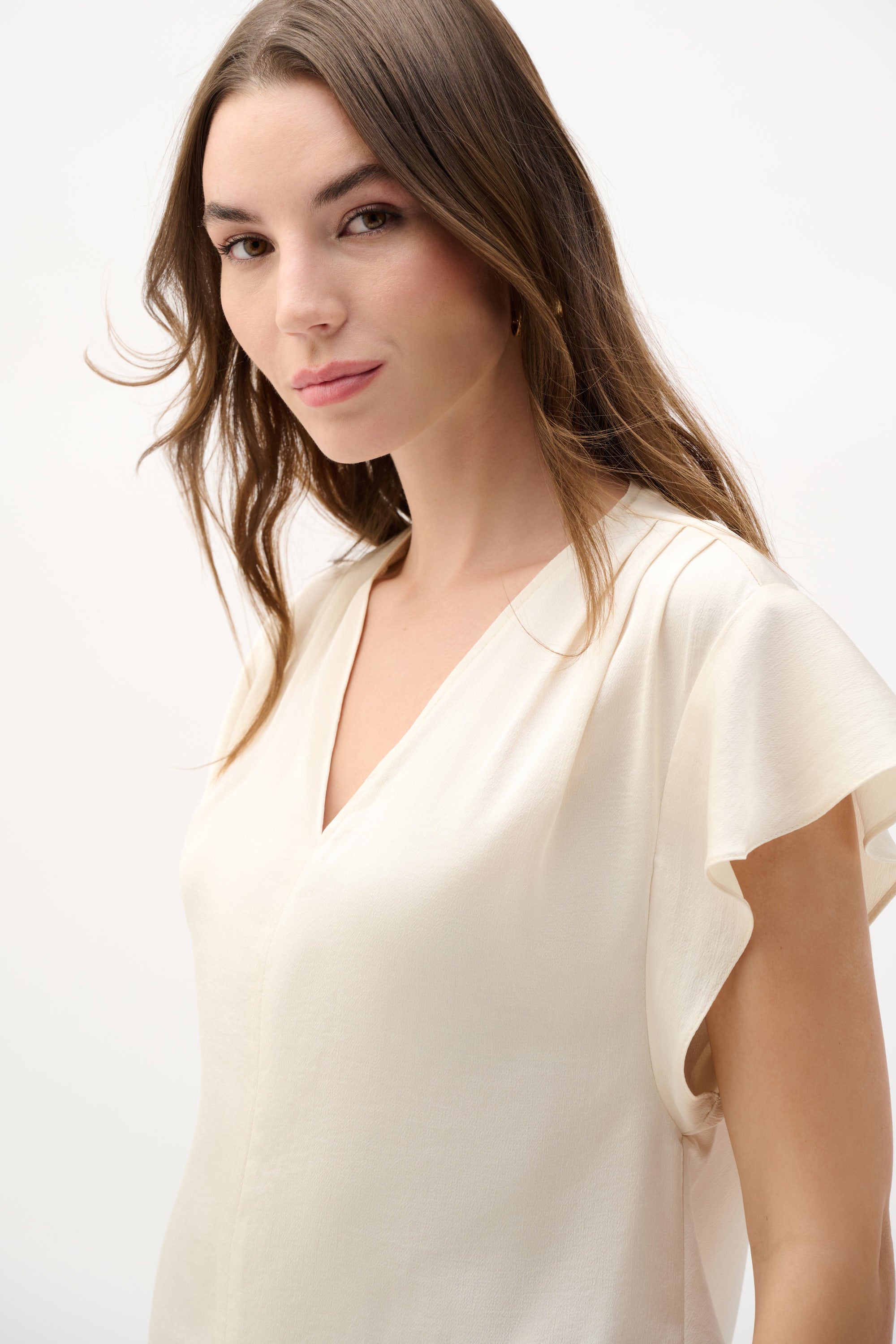 Recycled Satin Top With Butterfly Sleeves