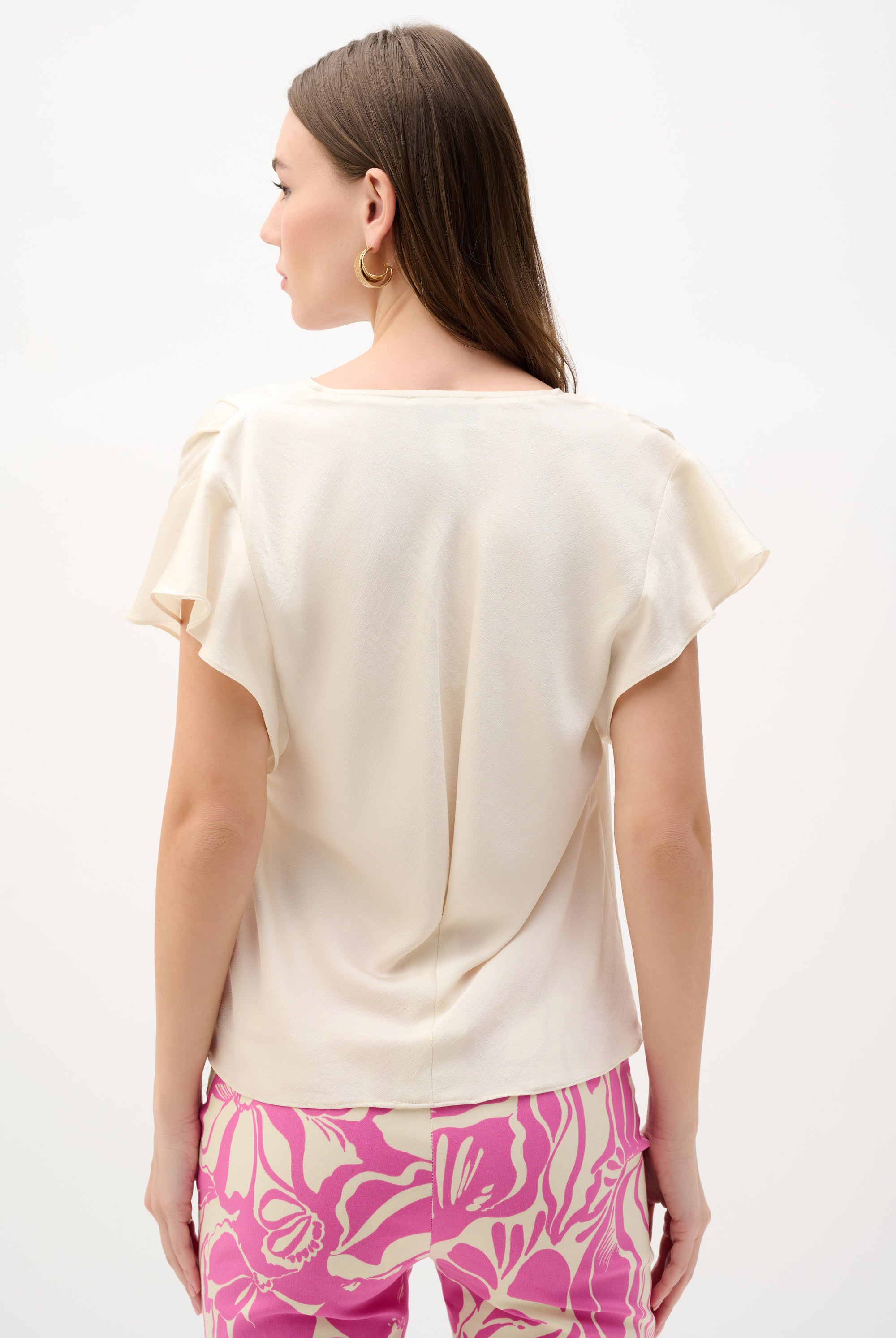 Recycled Satin Top With Butterfly Sleeves
