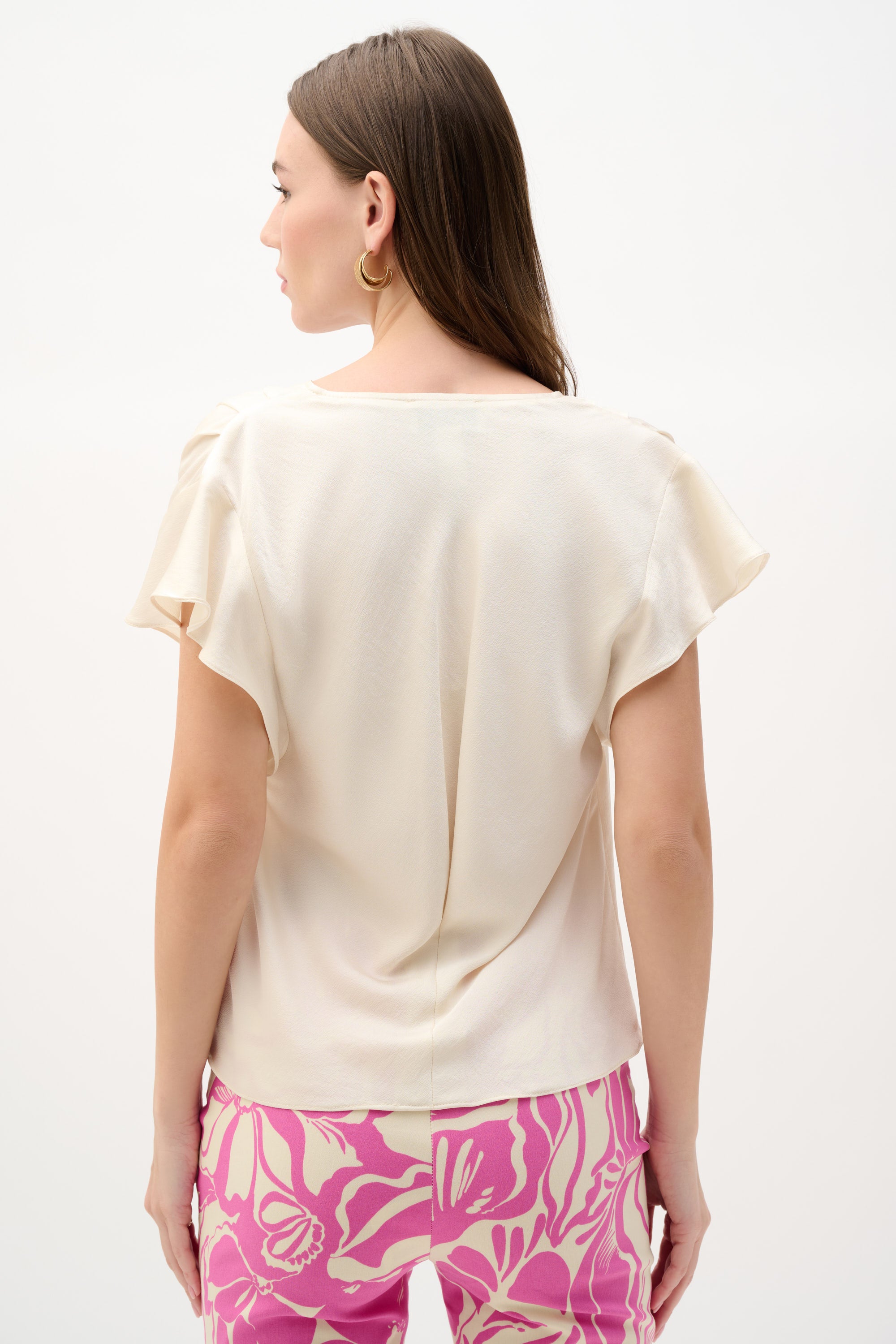 Recycled Satin Top With Butterfly Sleeves