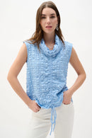 Joseph Ribkoff Bubble Jacquard Straight Top With Cowl Collar-262091