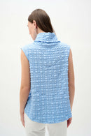 Joseph Ribkoff Bubble Jacquard Straight Top With Cowl Collar-262091