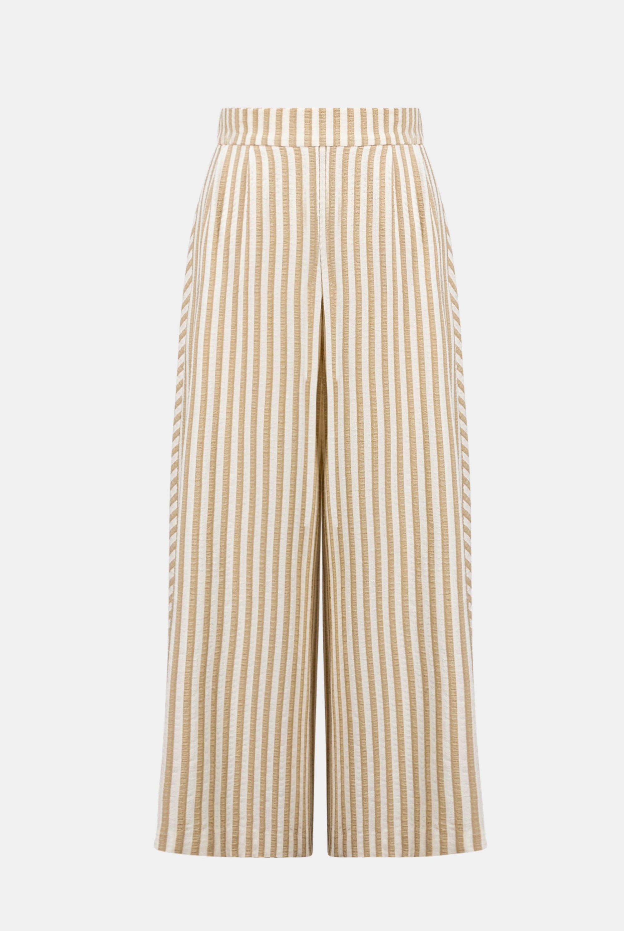 Woven Stripe Wide Leg Pull-On Pants