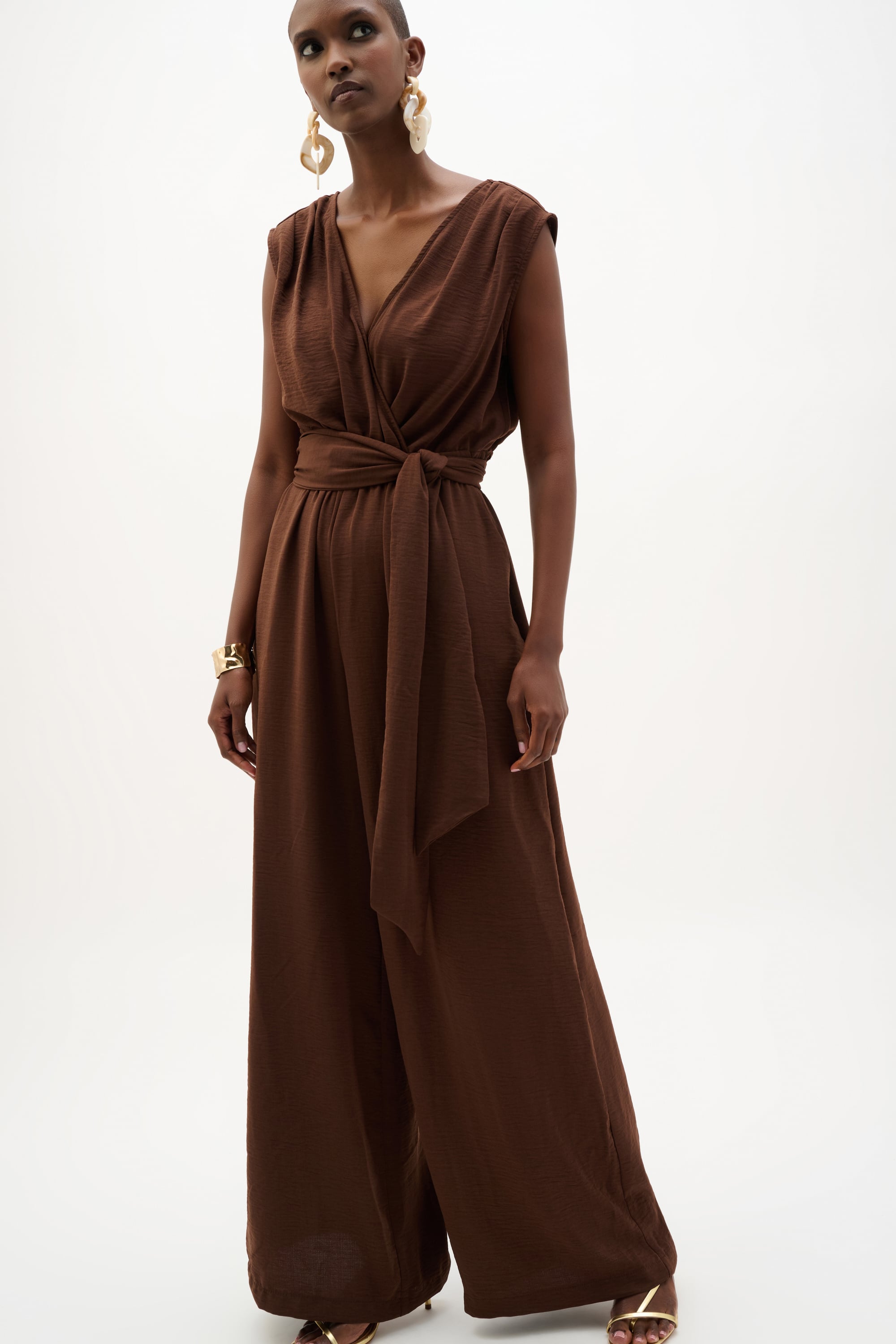 Woven Gauze Wide Leg Pull-On Jumpsuit