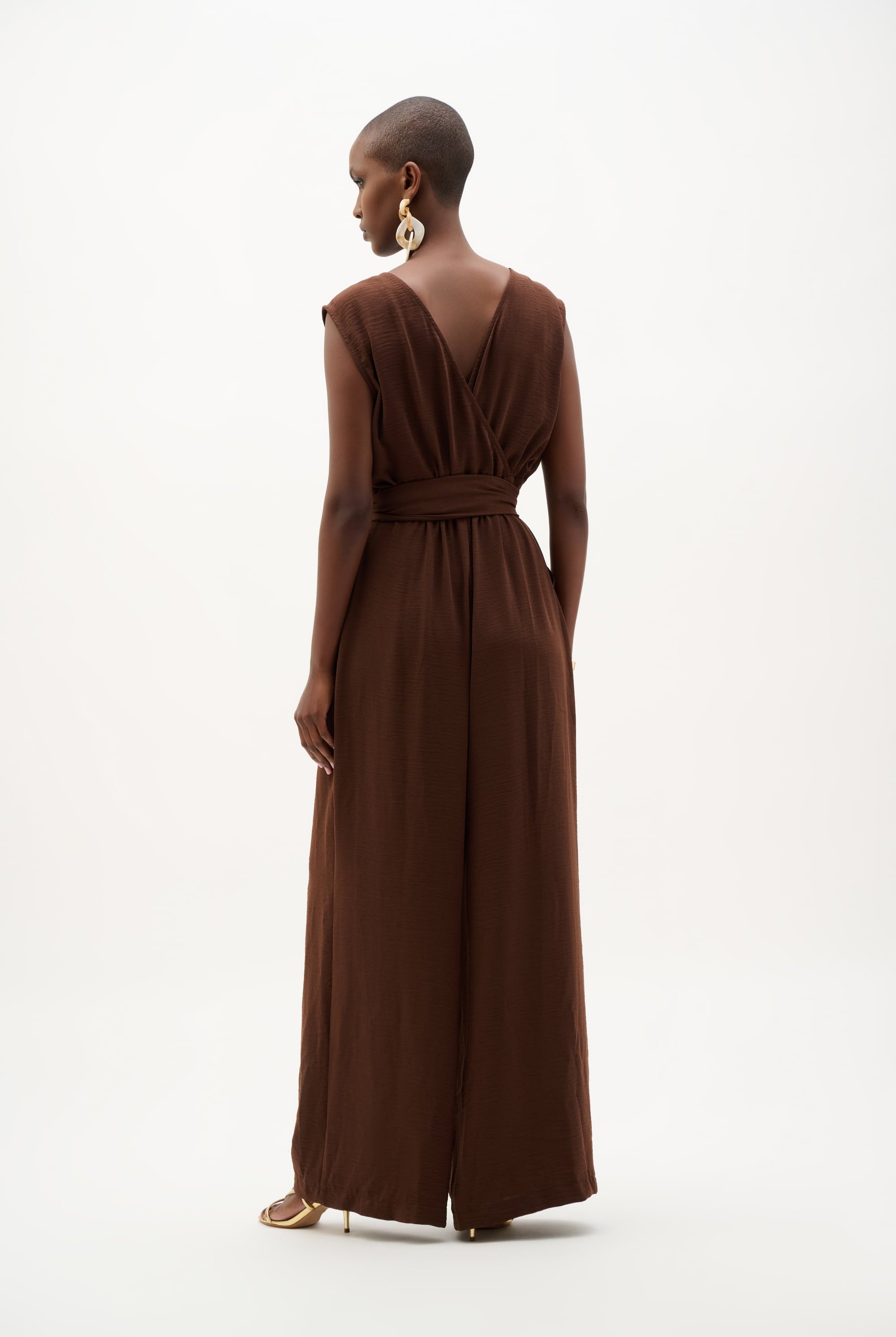 Woven Gauze Wide Leg Pull-On Jumpsuit