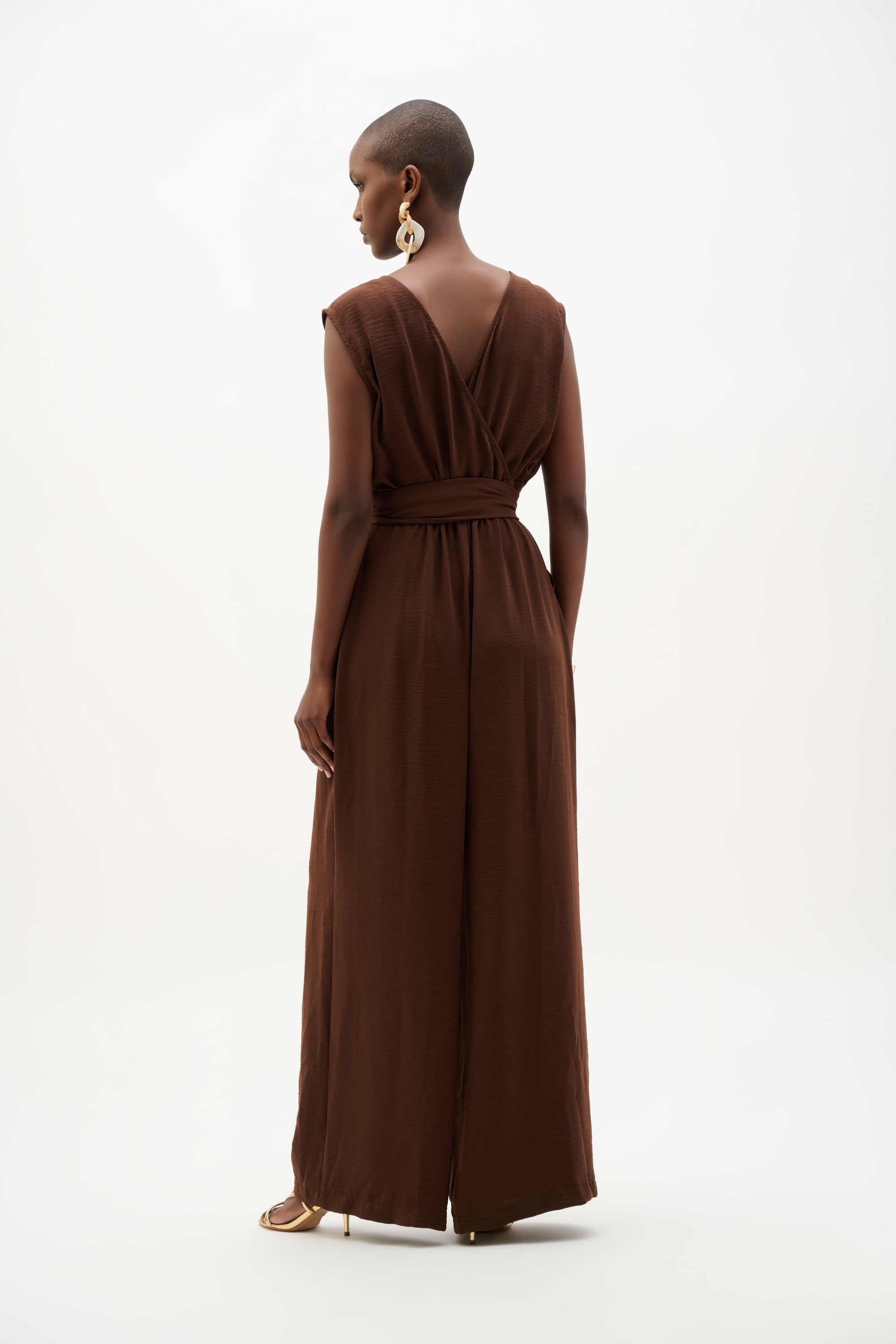 Woven Gauze Wide Leg Pull-On Jumpsuit