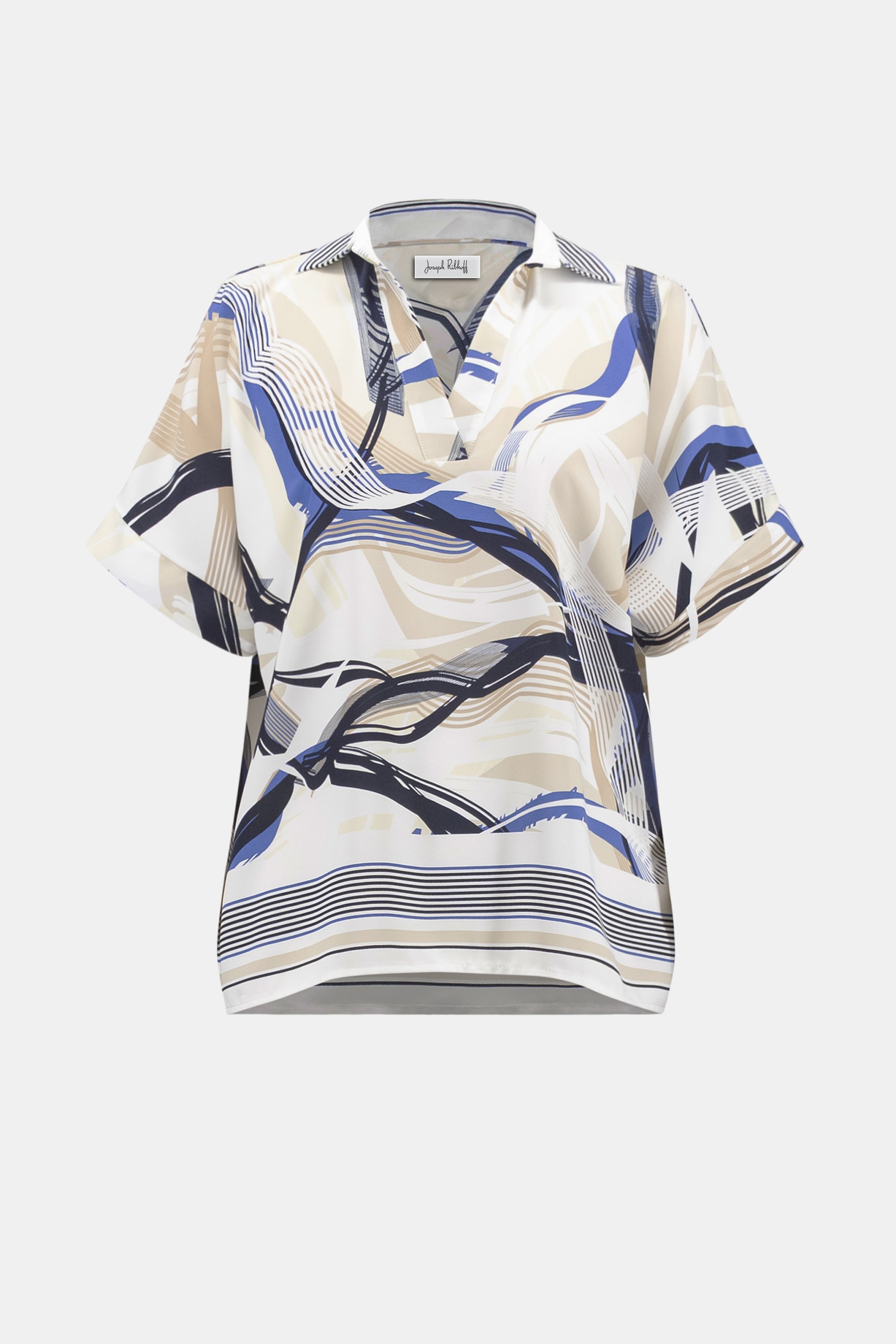 Recycled Woven Abstract Print Boxy Top
