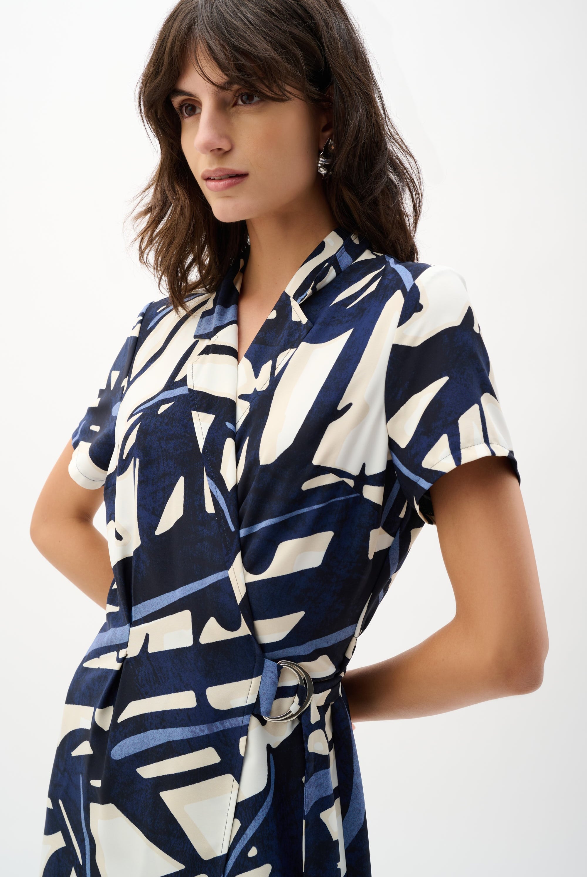 Recycled Woven Abstract Print Shirt Dress
