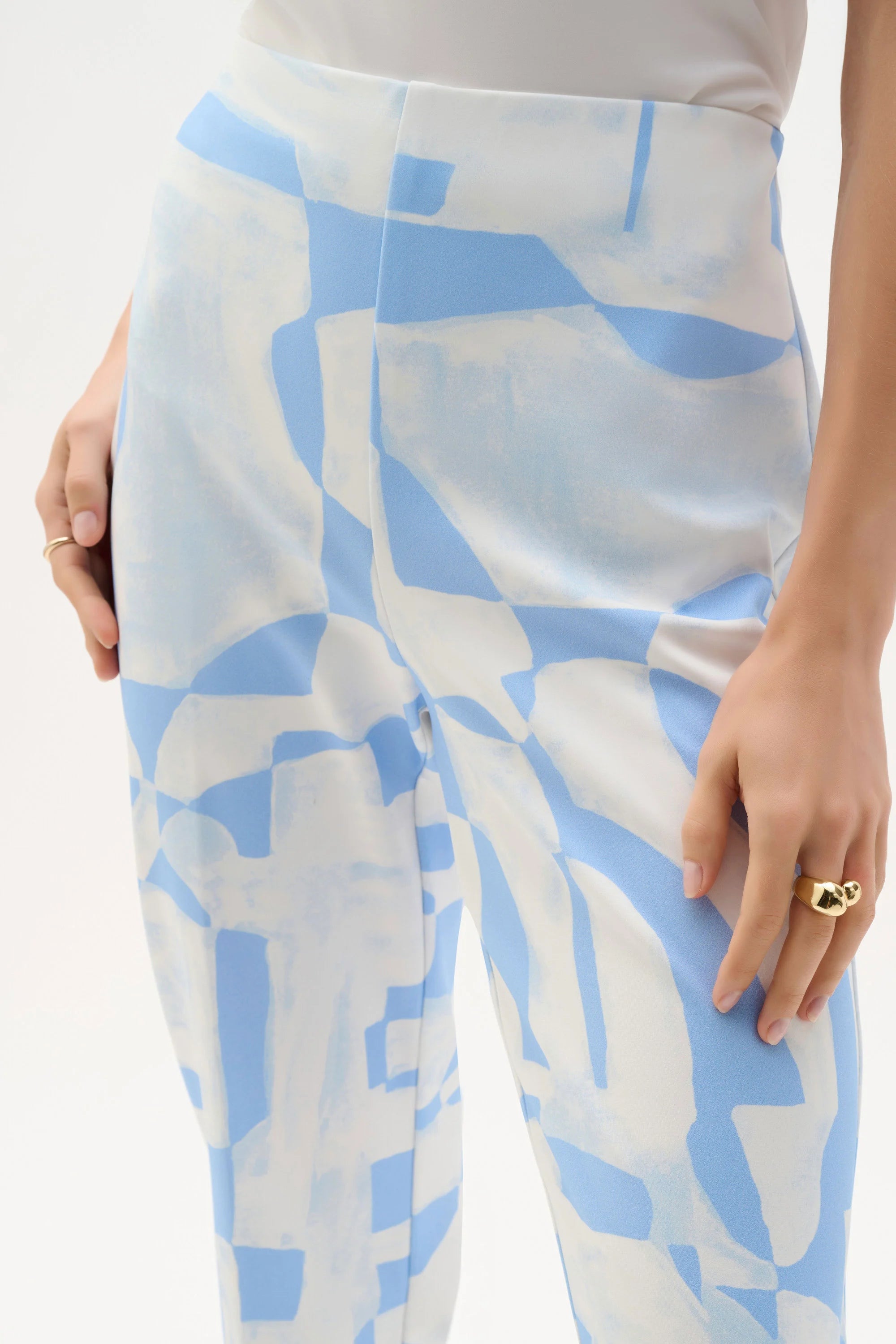 Joseph Ribkoff Silky Knit Geometric Print Straight Leg Pull-On Pants-262131