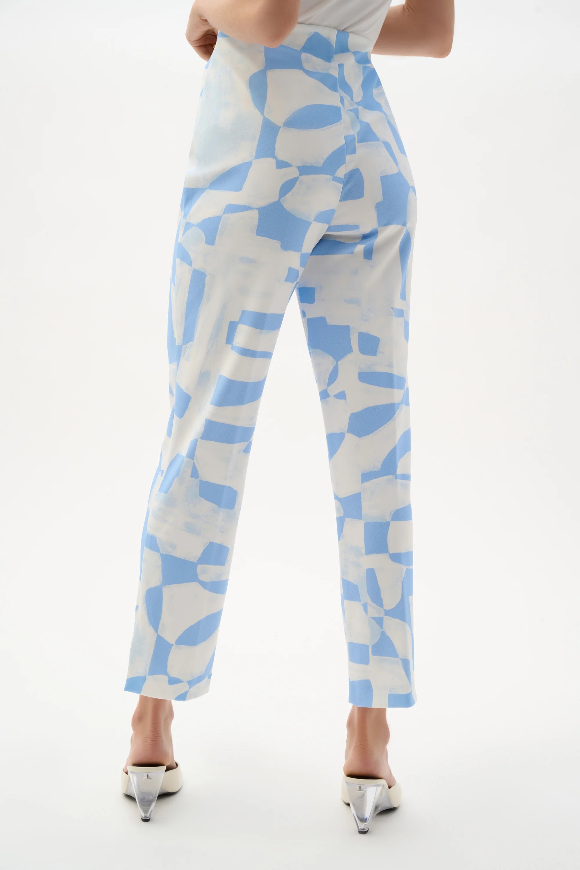 Joseph Ribkoff Silky Knit Geometric Print Straight Leg Pull-On Pants-262131