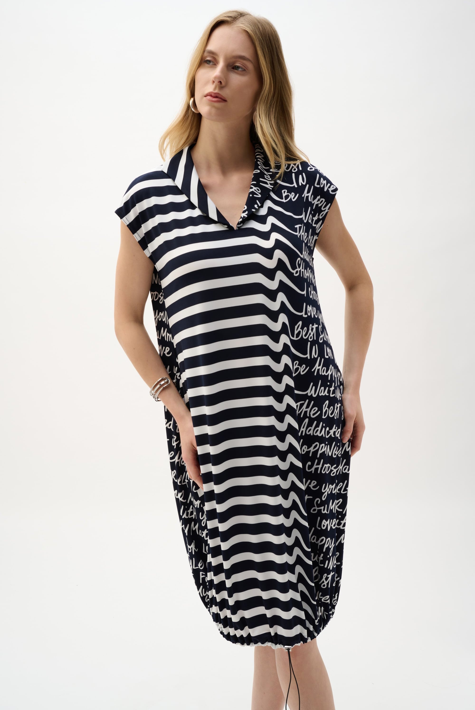 Silky Knit Conversational Print Cocoon Dress