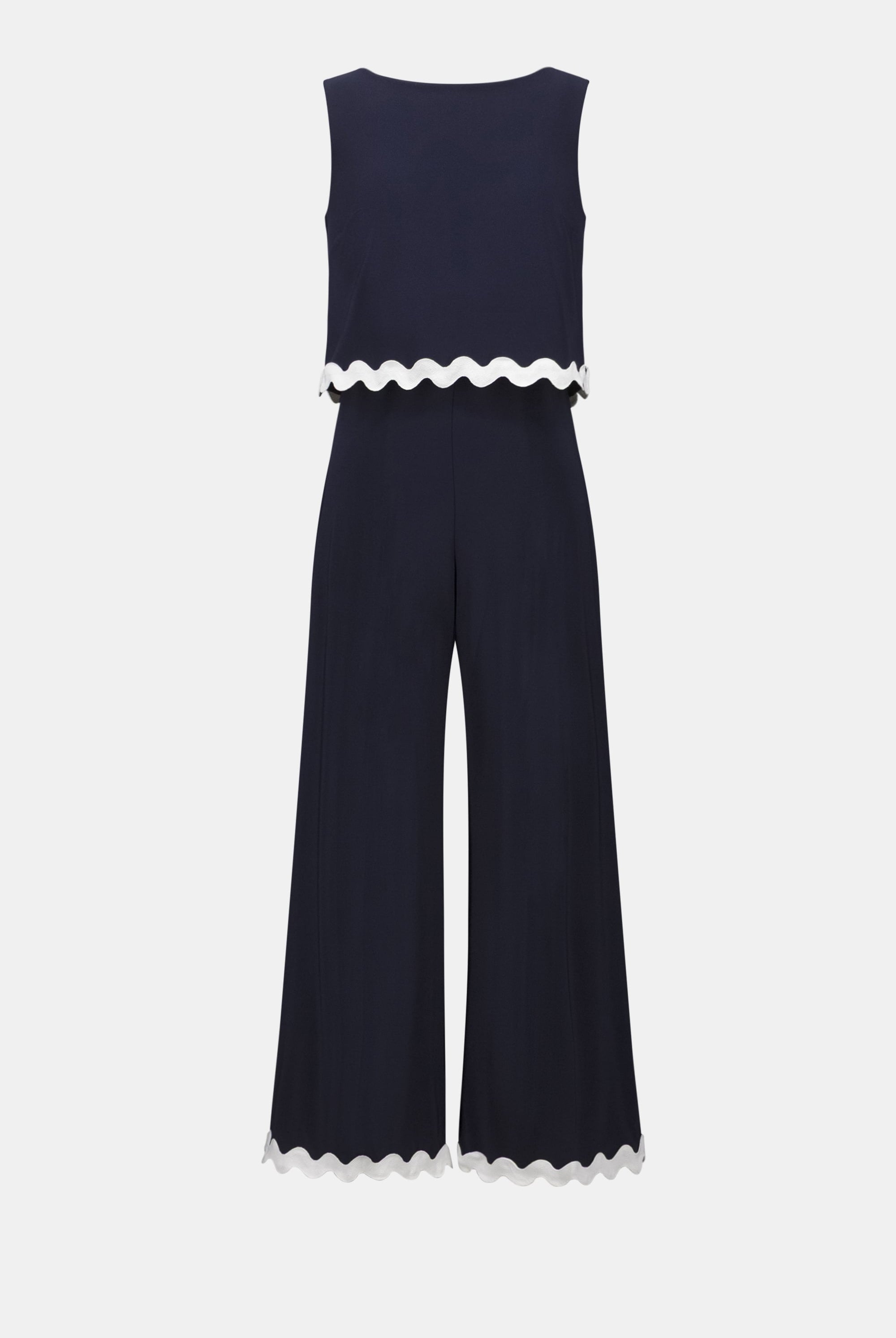 Silky Knit Culotte Jumpsuit With Contrast Trim