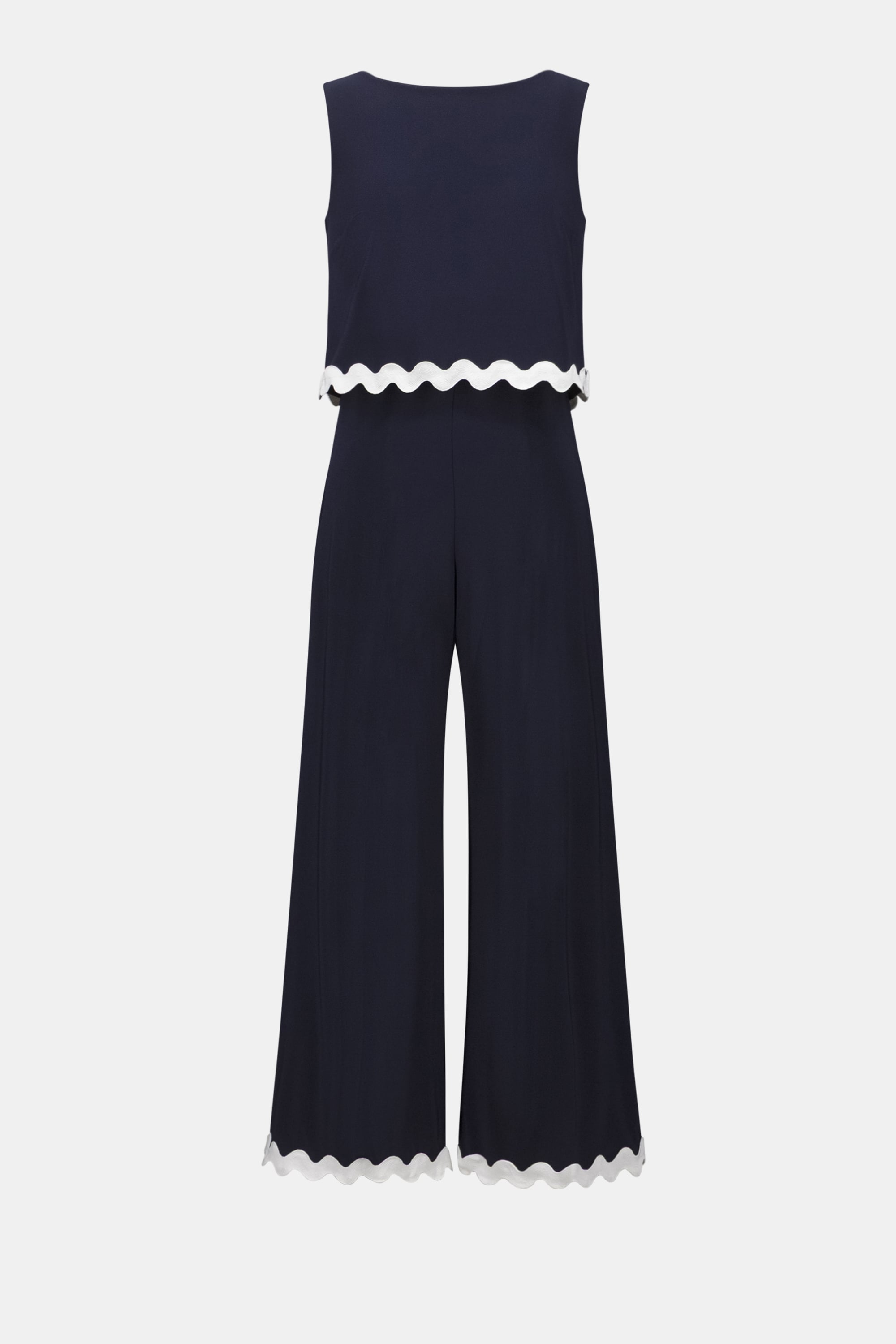 Silky Knit Culotte Jumpsuit With Contrast Trim