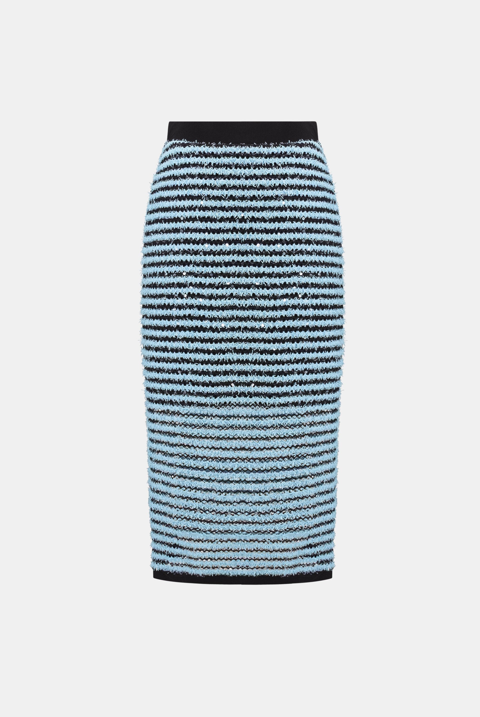 Novelty Stripe Pencil Skirt With Side Slit