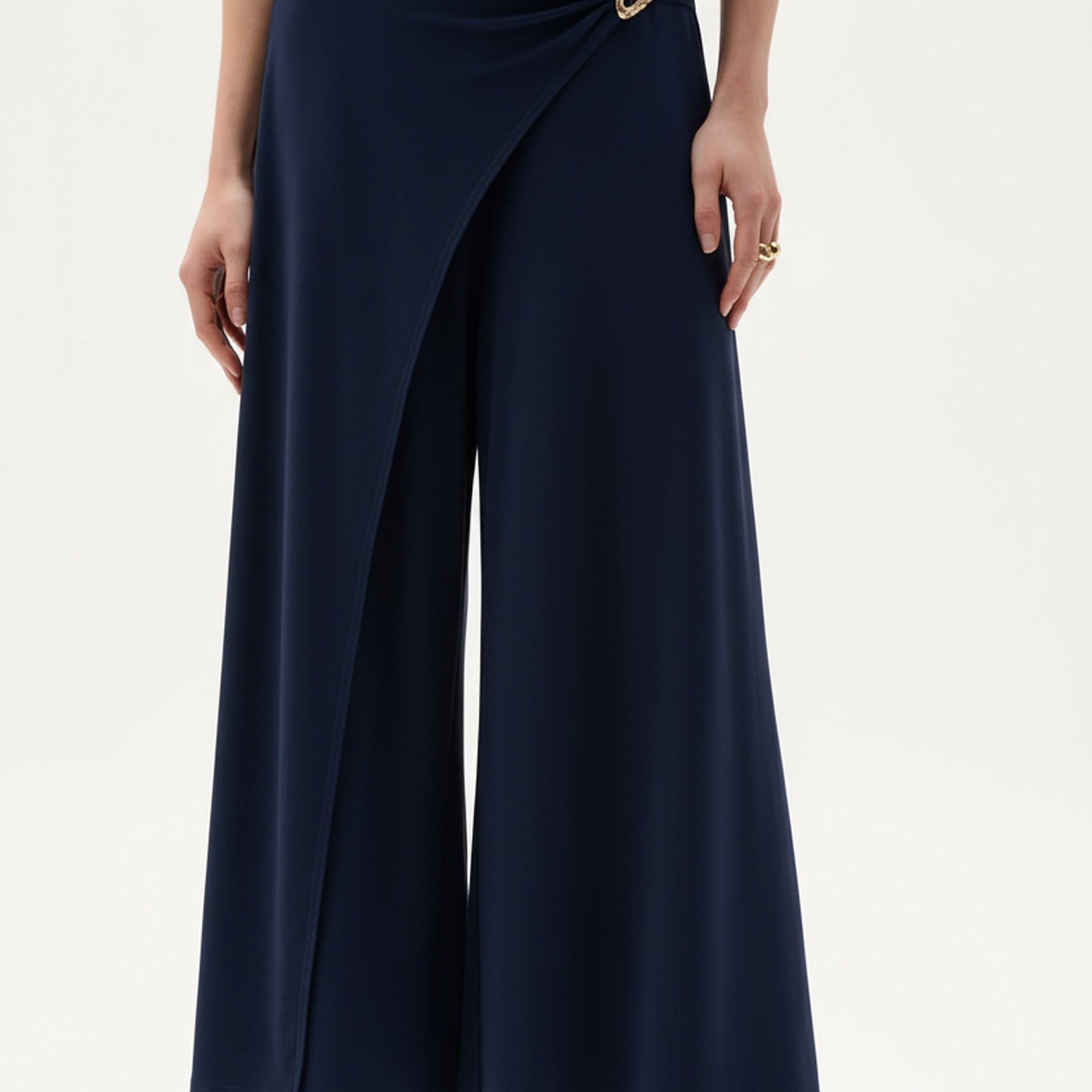 Joseph Ribkoff Silky Knit Culotte Pull-On Pants With Buckle Detail-262150