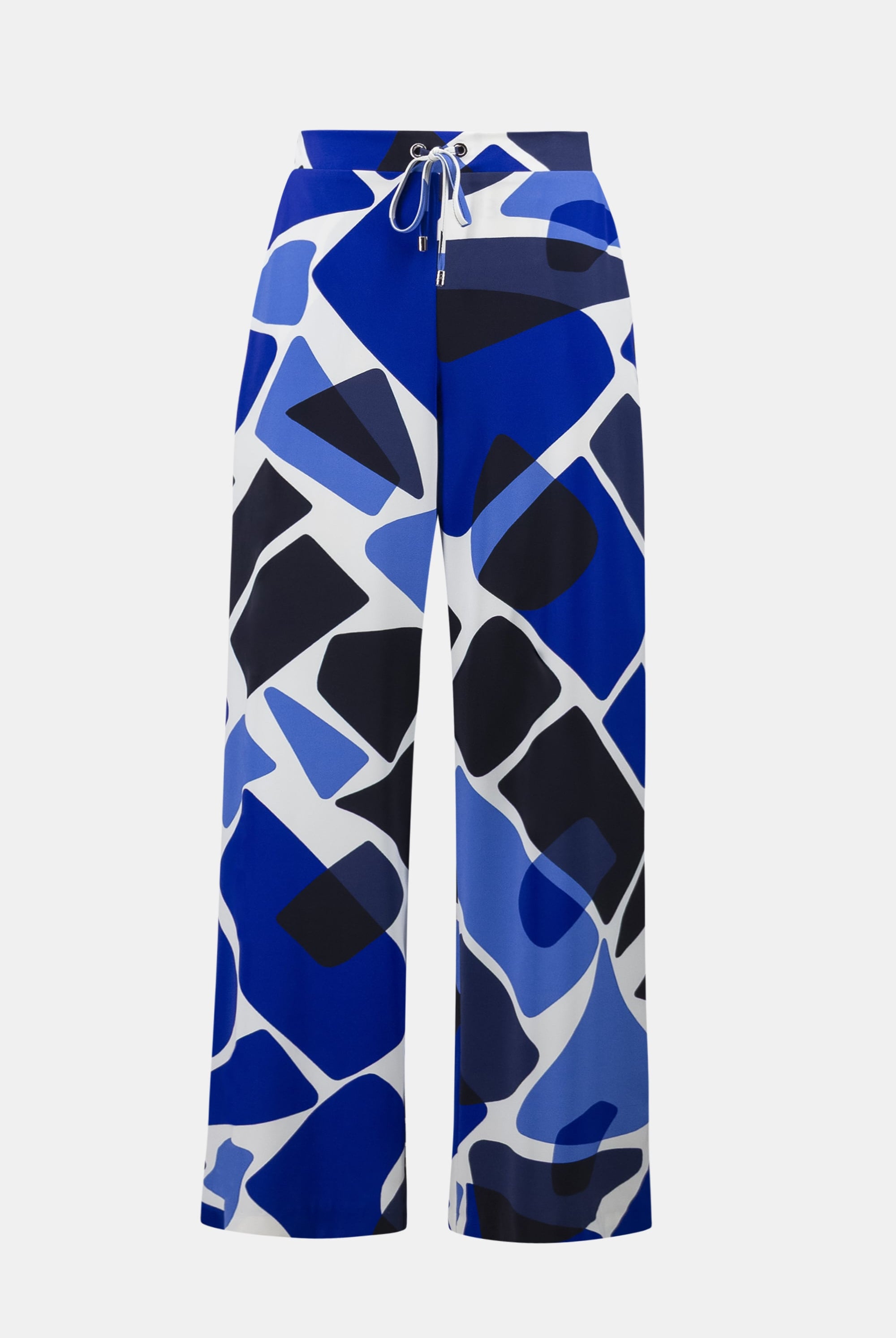 Recycled Woven Geometric Print Wide Leg Pull-On Pants