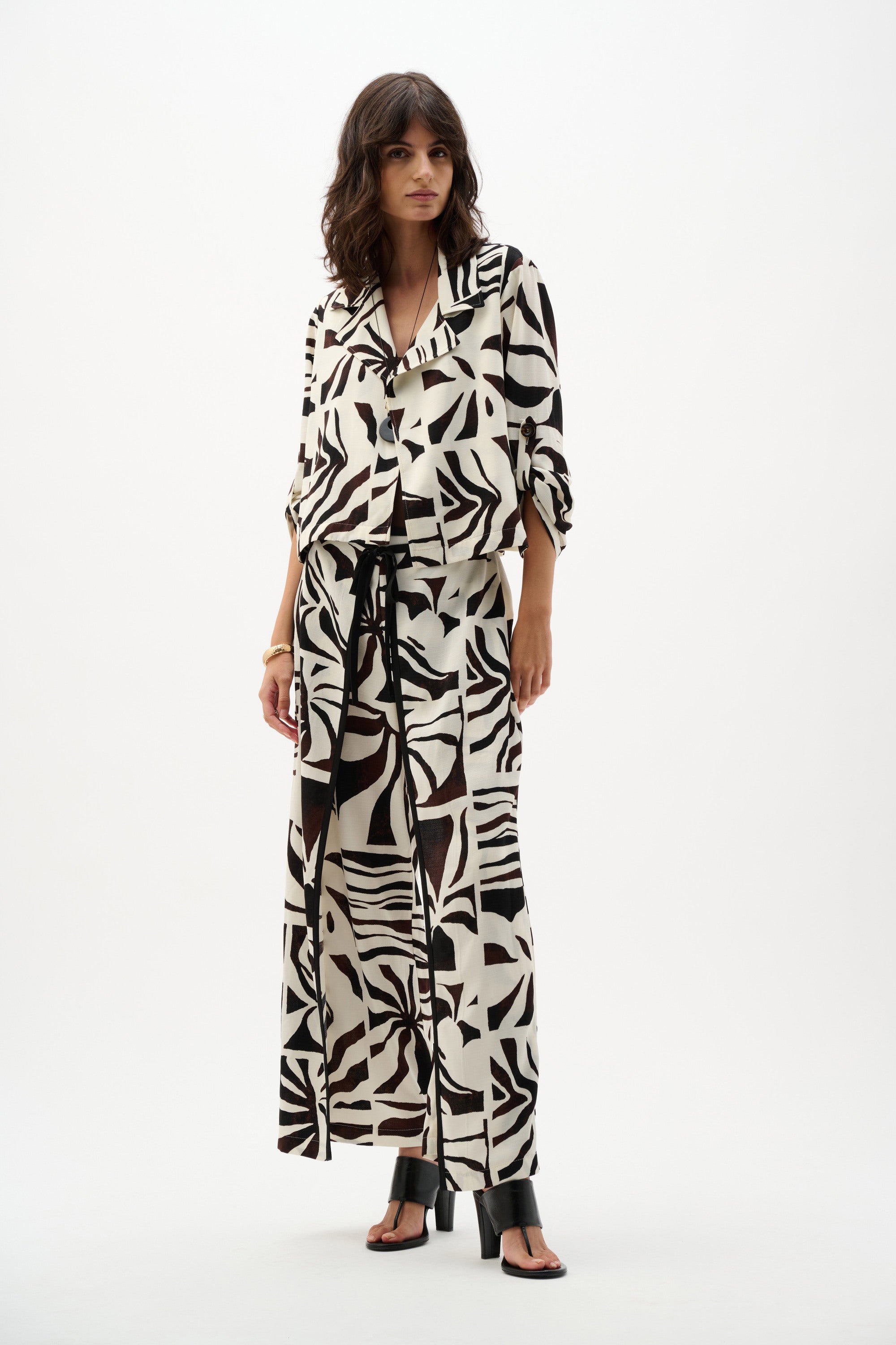 Joseph Ribkoff Woven Gauze Tropical Print Boxy Blazer-262193