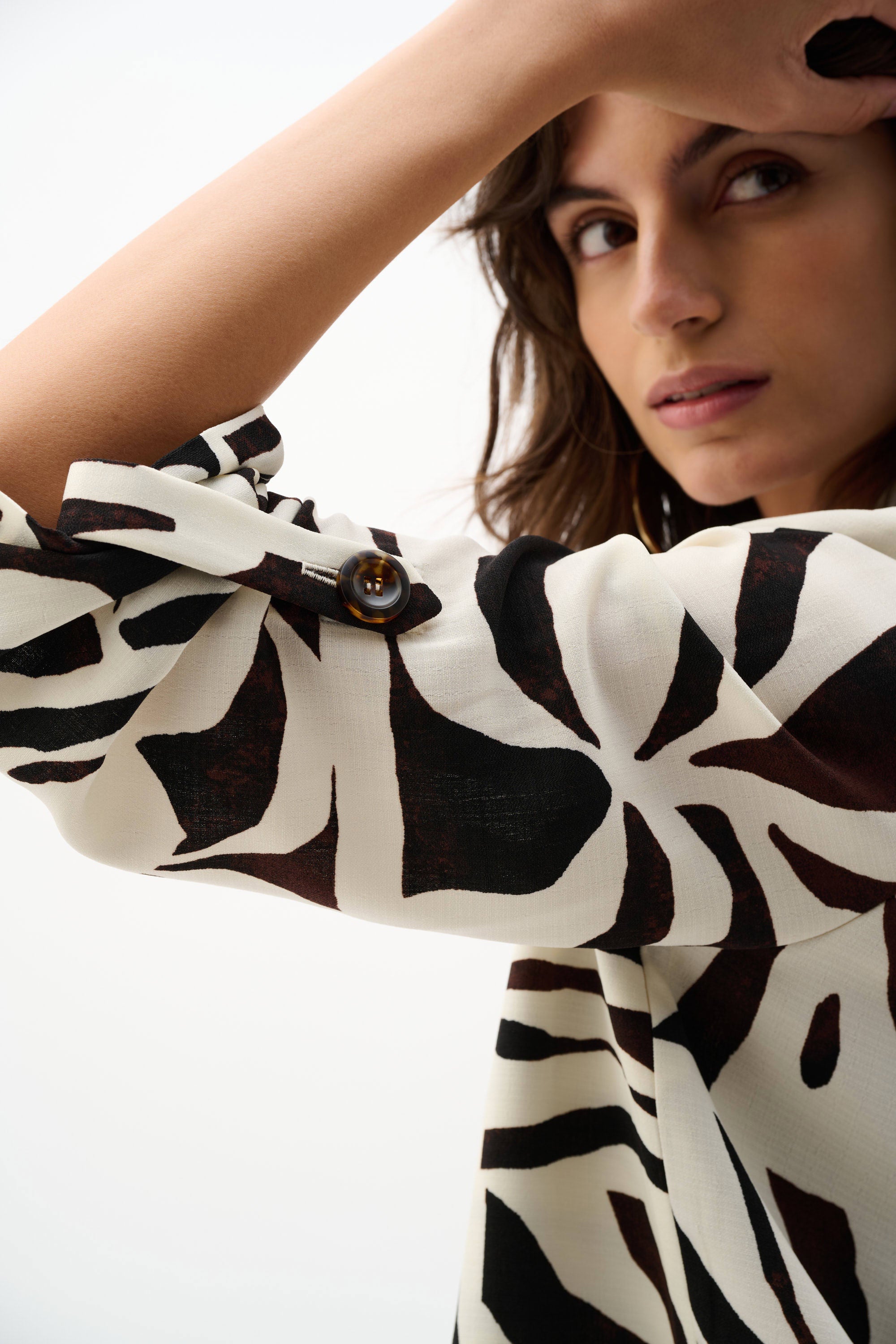 Joseph Ribkoff Woven Gauze Tropical Print Boxy Blazer-262193