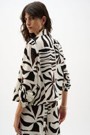 Joseph Ribkoff Woven Gauze Tropical Print Boxy Blazer-262193