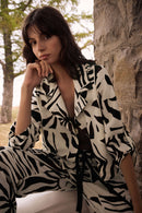 Joseph Ribkoff Woven Gauze Tropical Print Boxy Blazer-262193