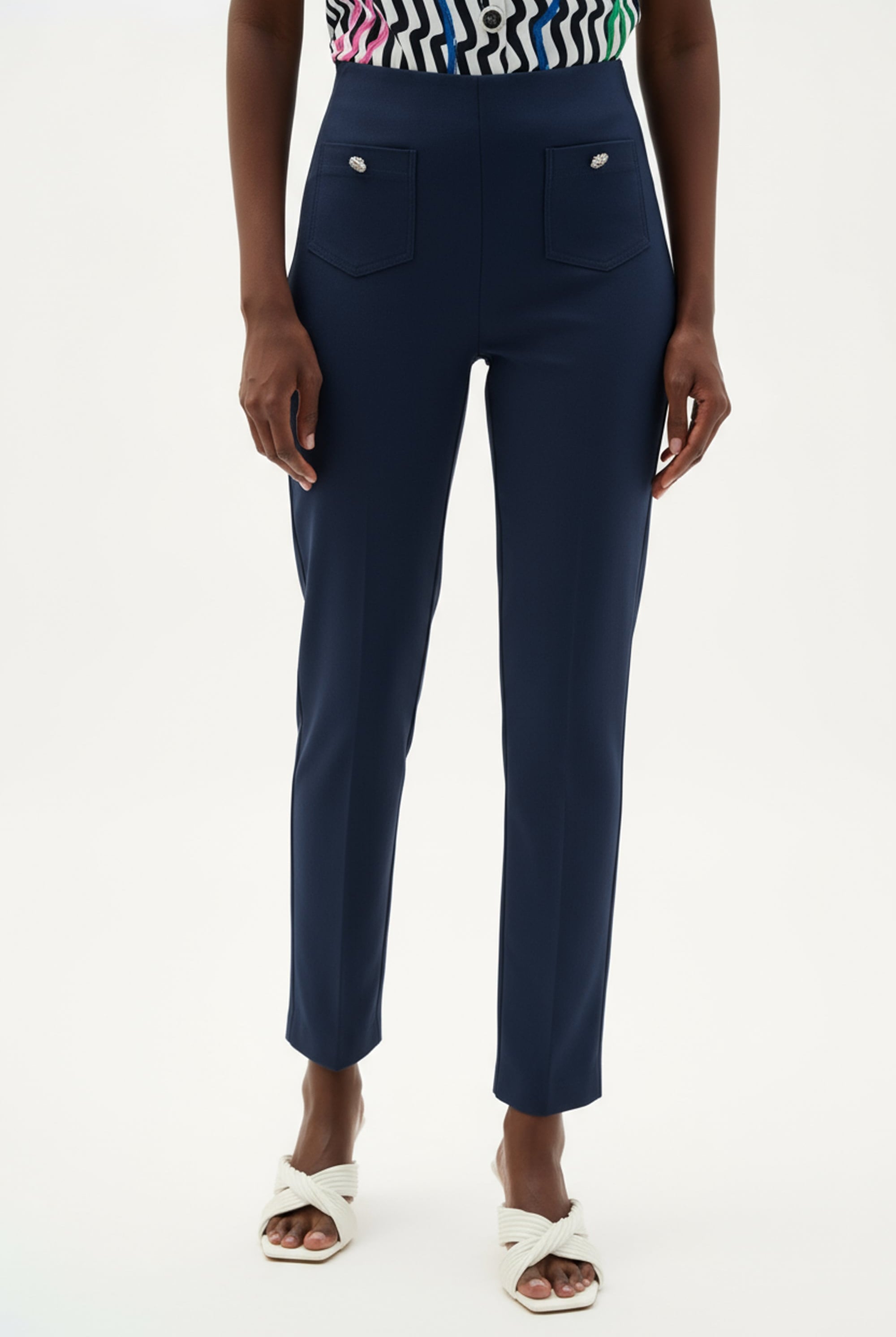 Millennium Pull-On Cropped Pants With Patch Pockets