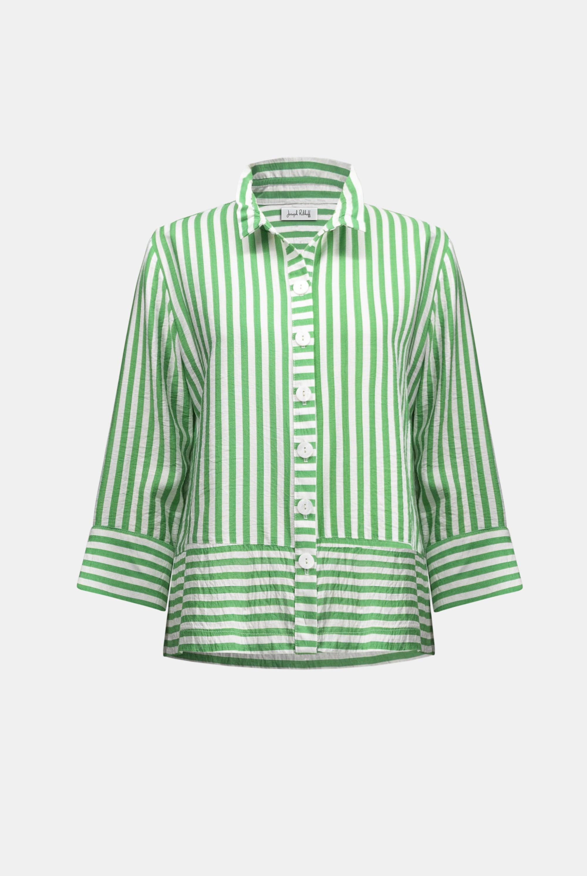 Woven Stripe Print Straight Jacket
