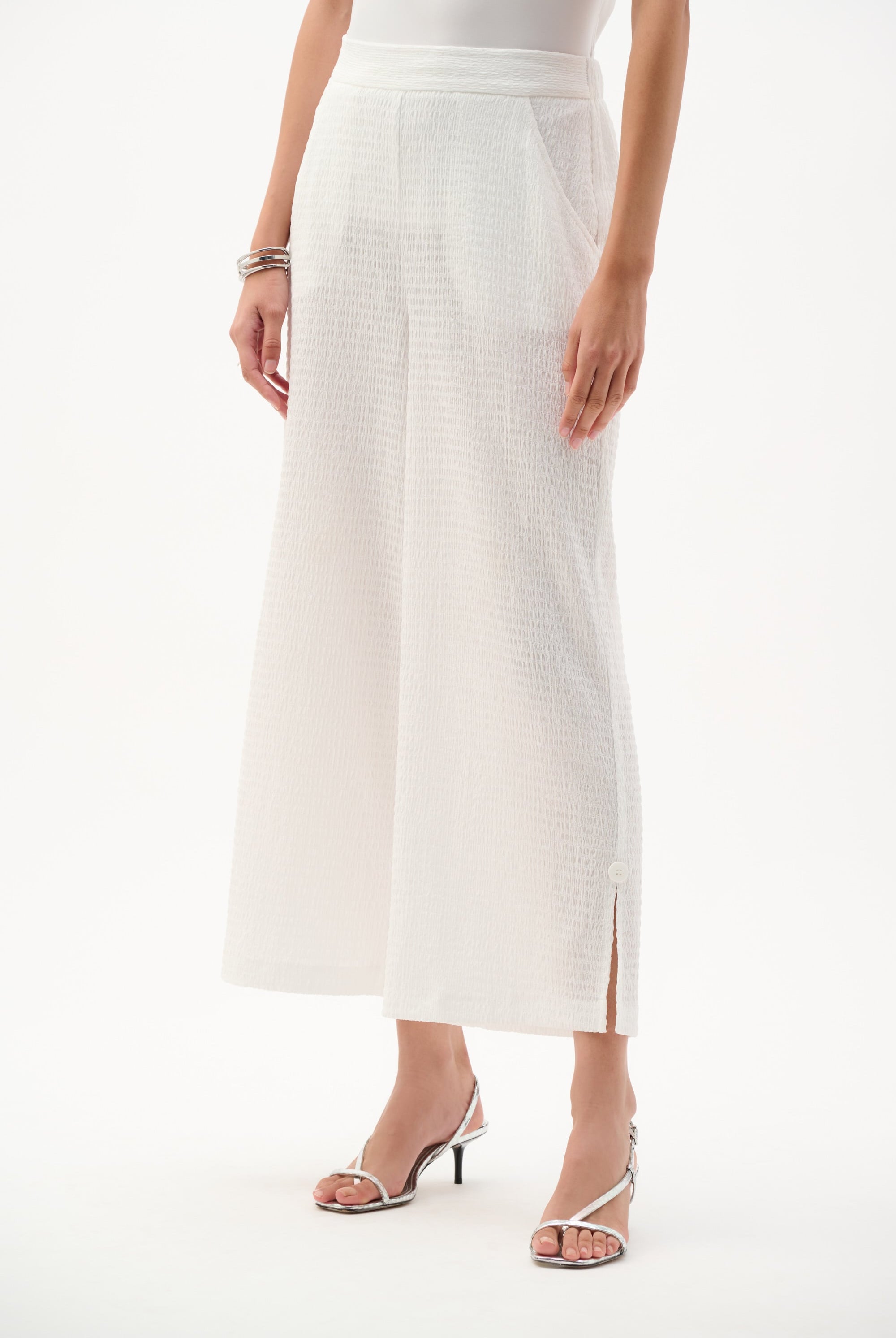 Textured Knit Pull-on Culotte Pants