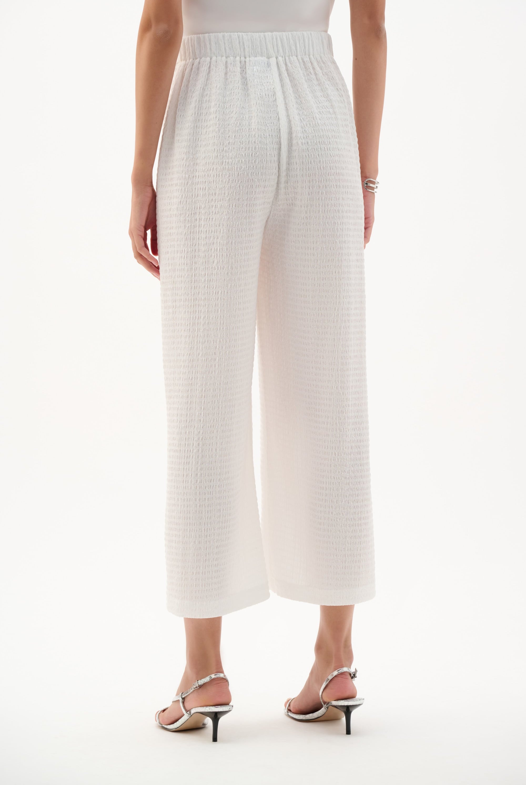 Textured Knit Pull-on Culotte Pants