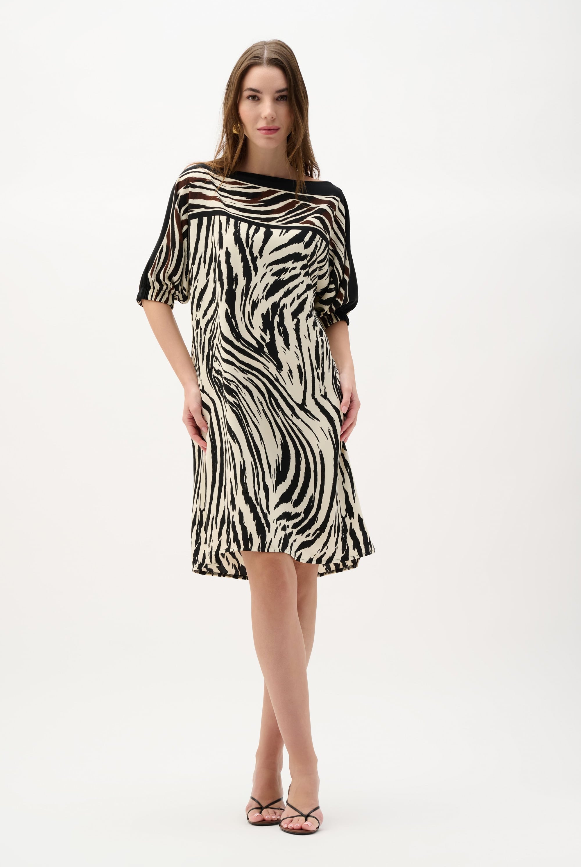 Recycled Woven Animal Print Straight Dress
