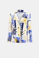 Joseph Ribkoff Silky Knit Tropical Print Fitted Blazer-262232