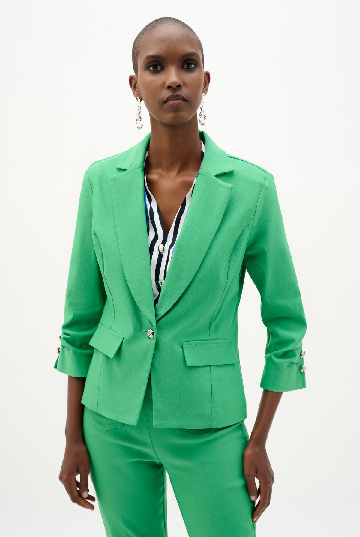 Joseph Ribkoff Millennium Fitted Blazer With Statement Button-262235, view 8