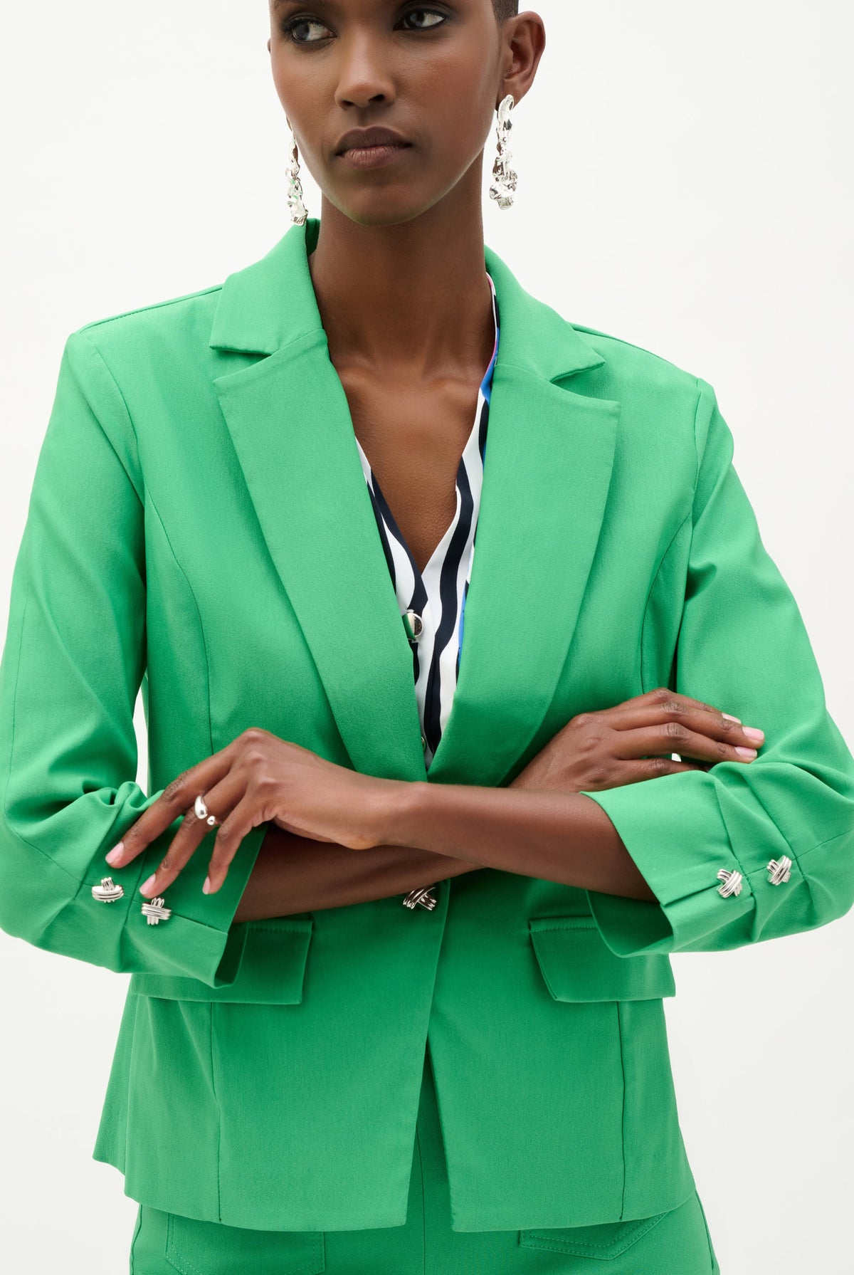 Joseph Ribkoff Millennium Fitted Blazer With Statement Button-262235, view 4
