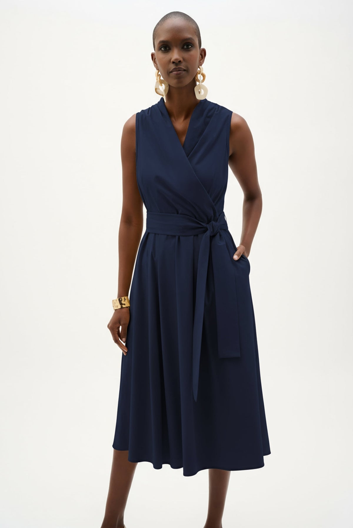 Joseph Ribkoff Stretch Poplin Fit And Flare Dress-262244, view 7