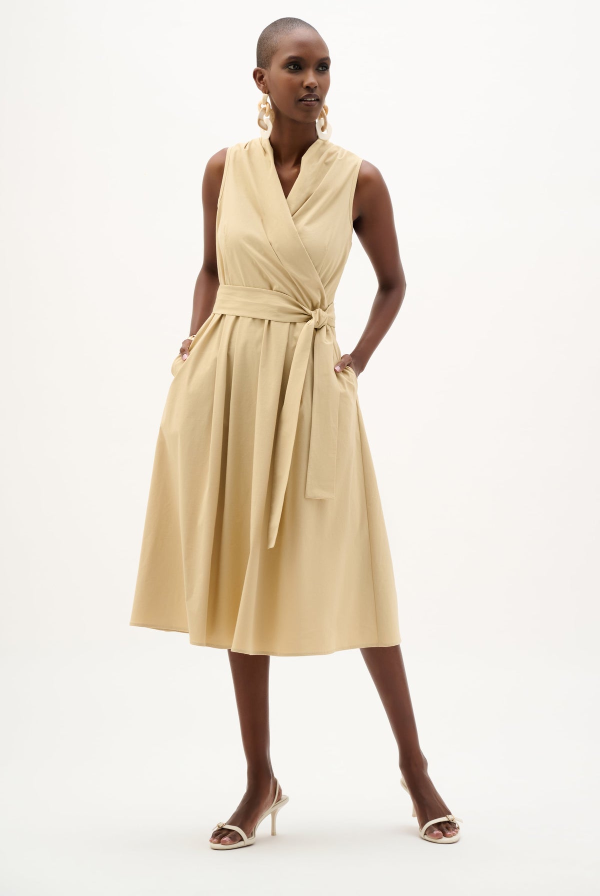 Joseph Ribkoff Stretch Poplin Fit And Flare Dress-262244, view 2