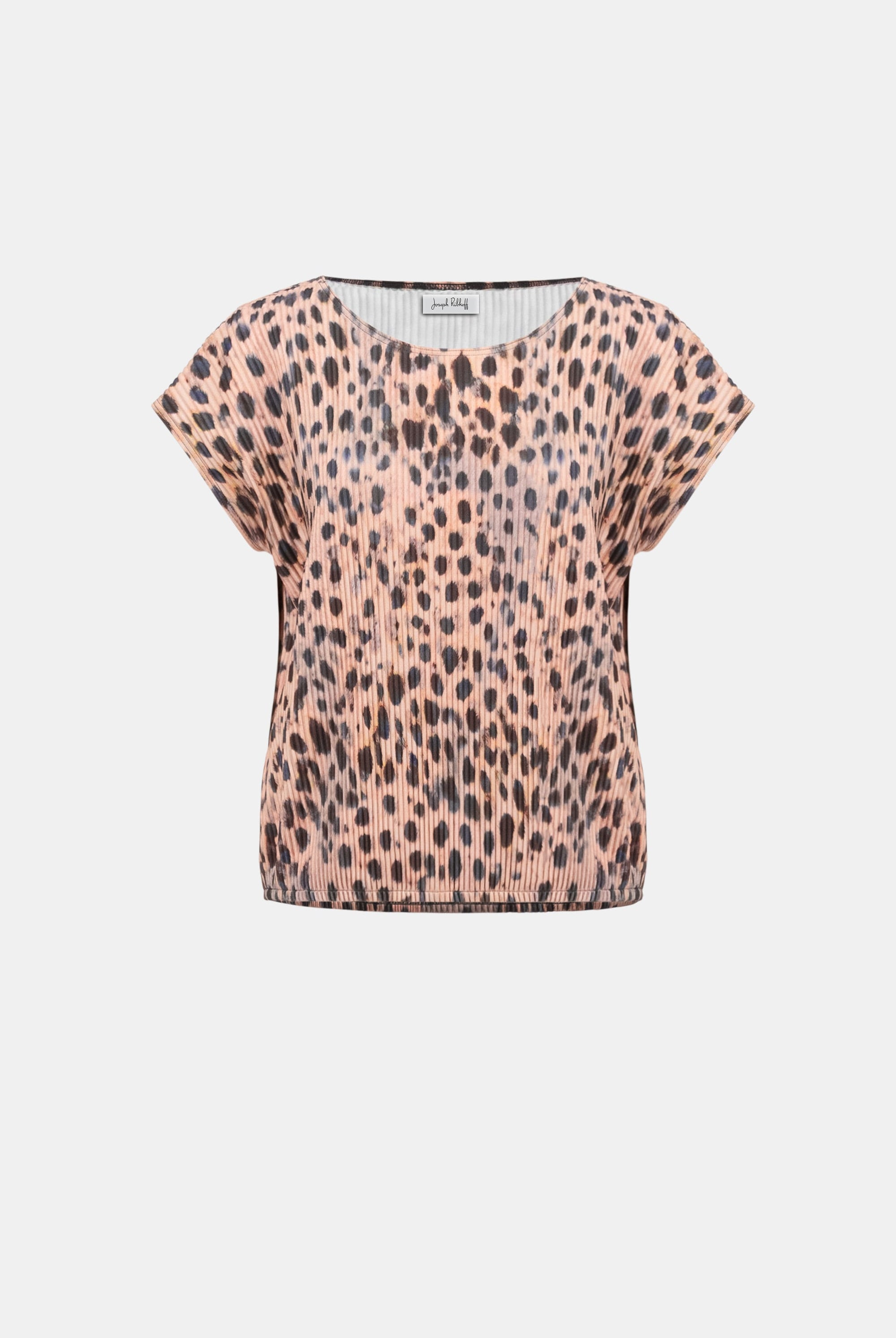 Pleated Scuba Crepe Animal Print Cocoon Top