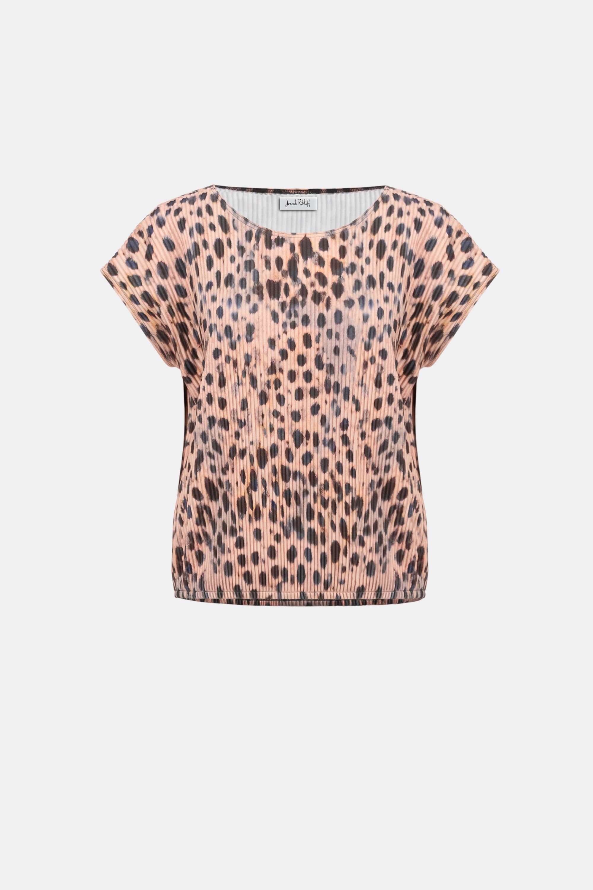 Pleated Scuba Crepe Animal Print Cocoon Top