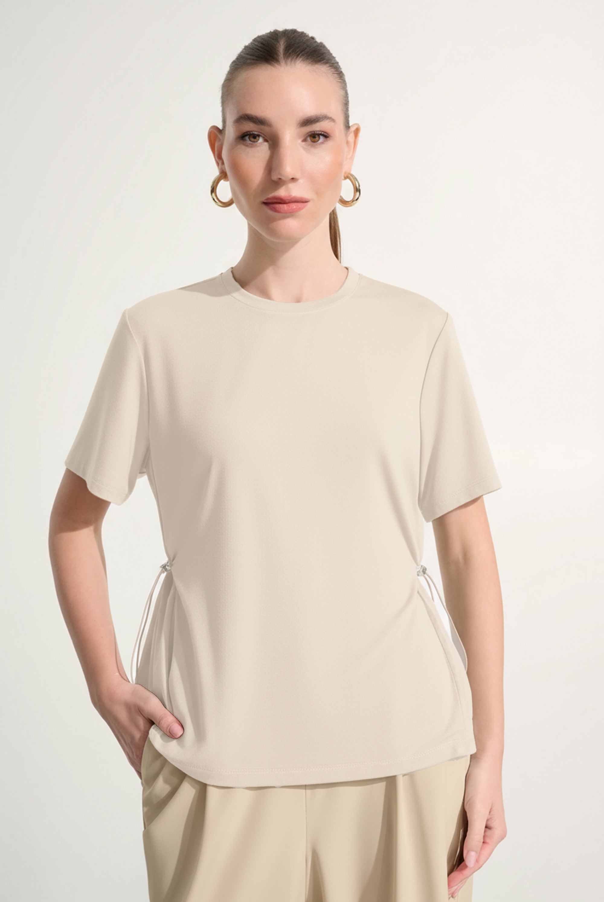 Jersey Memory Boxy Top With Adjustable Sides