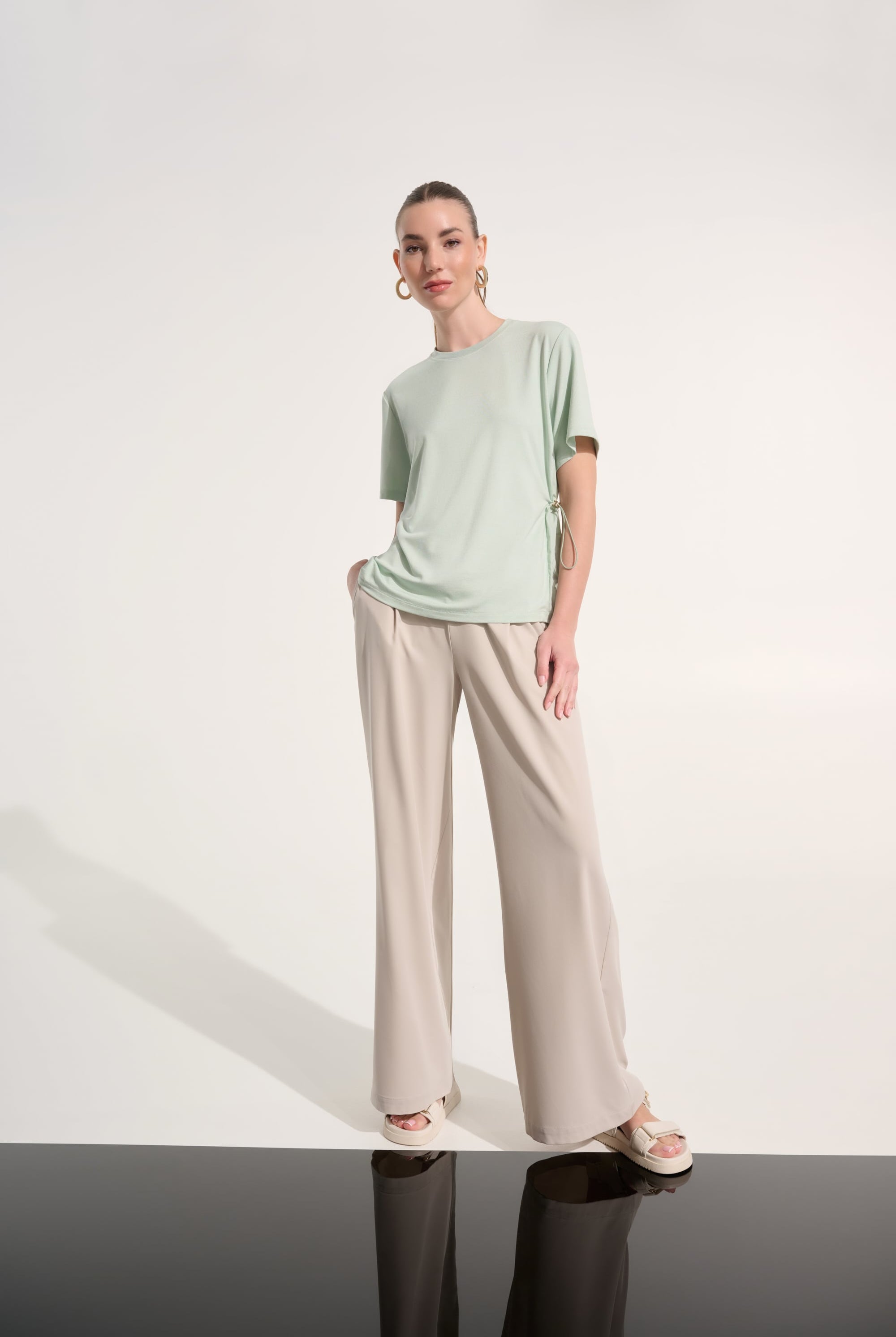 Jersey Memory Boxy Top With Adjustable Sides