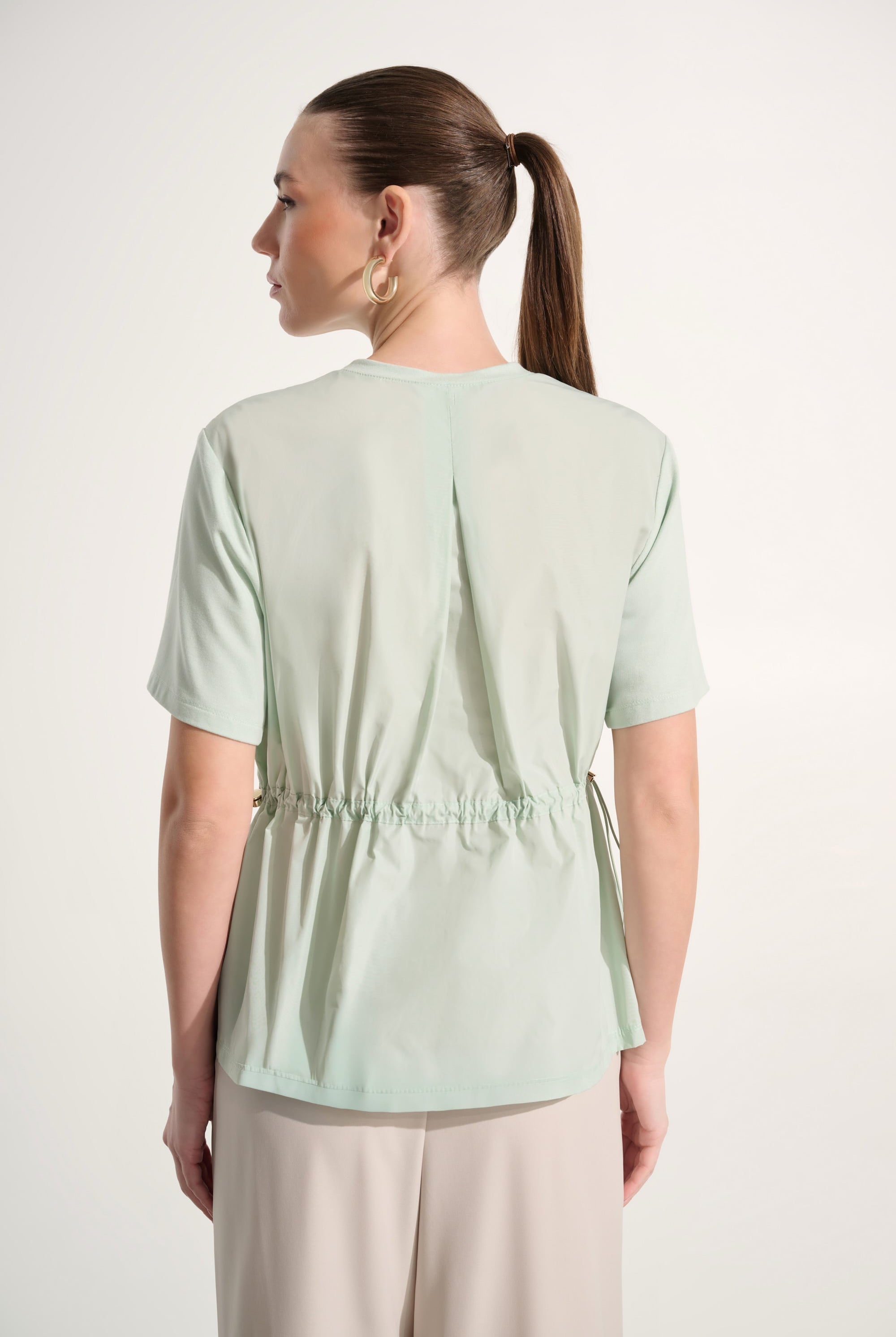 Jersey Memory Boxy Top With Adjustable Sides