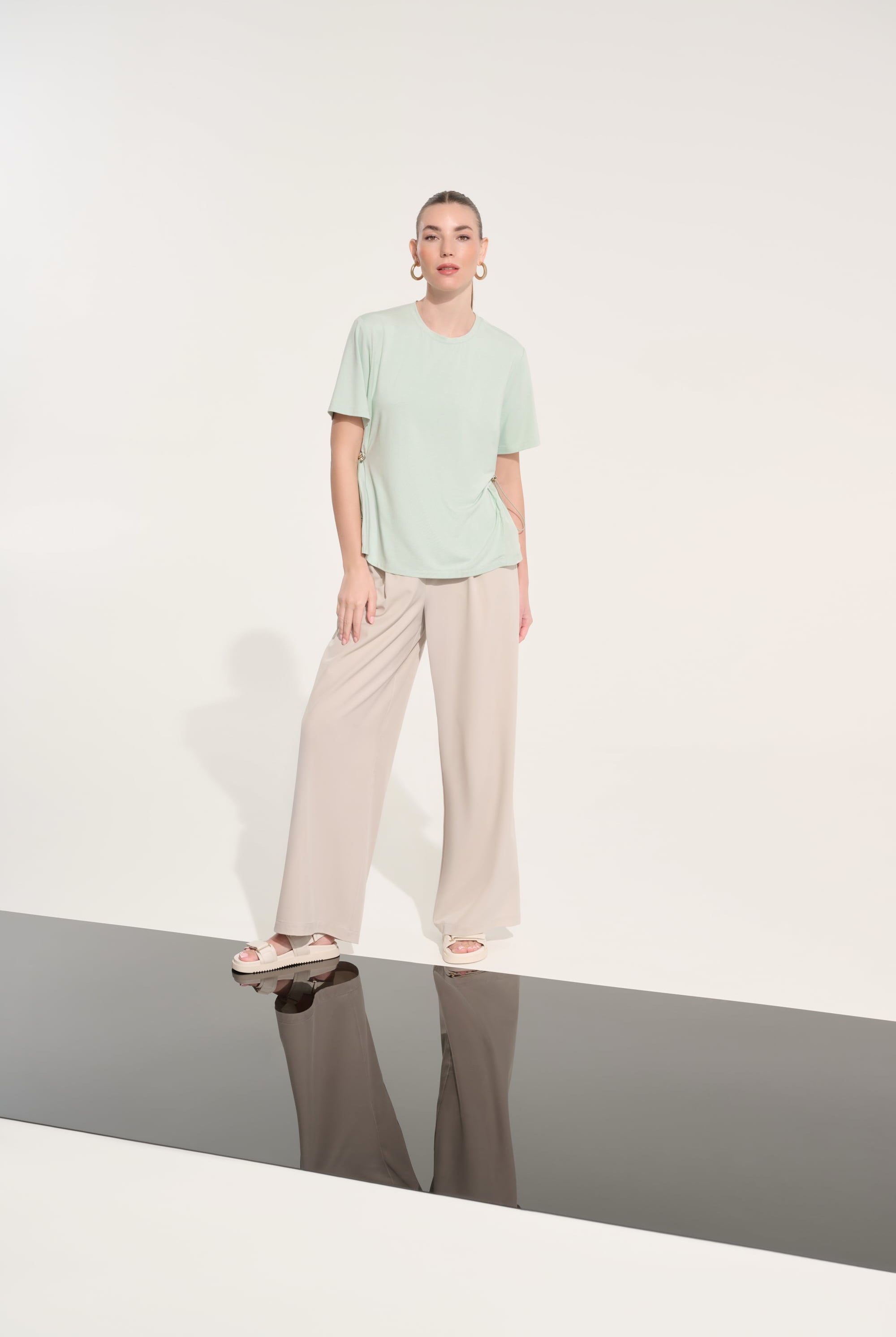 Jersey Memory Boxy Top With Adjustable Sides