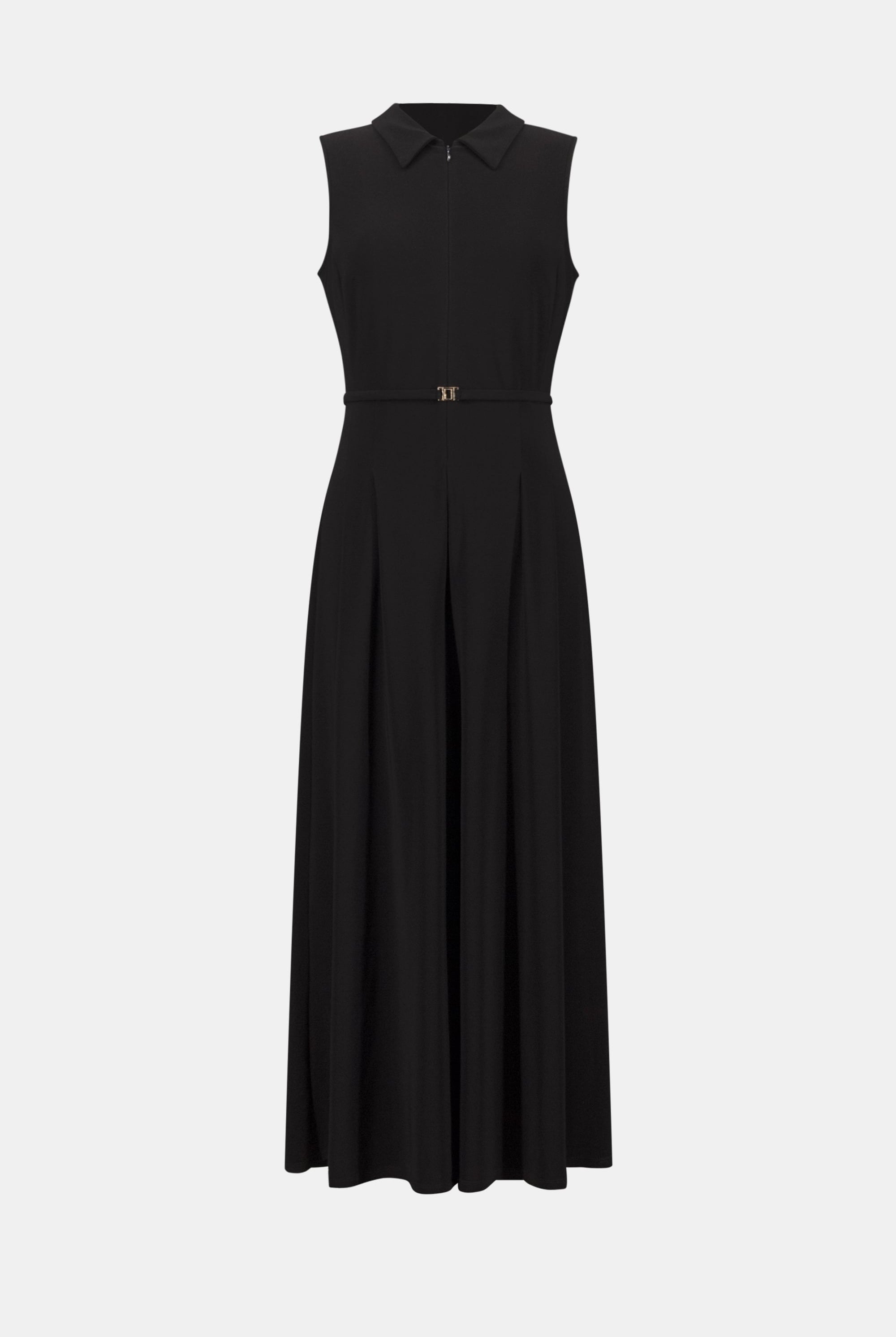 Silky Knit Wide Leg Jumpsuit With Zipped Neckline