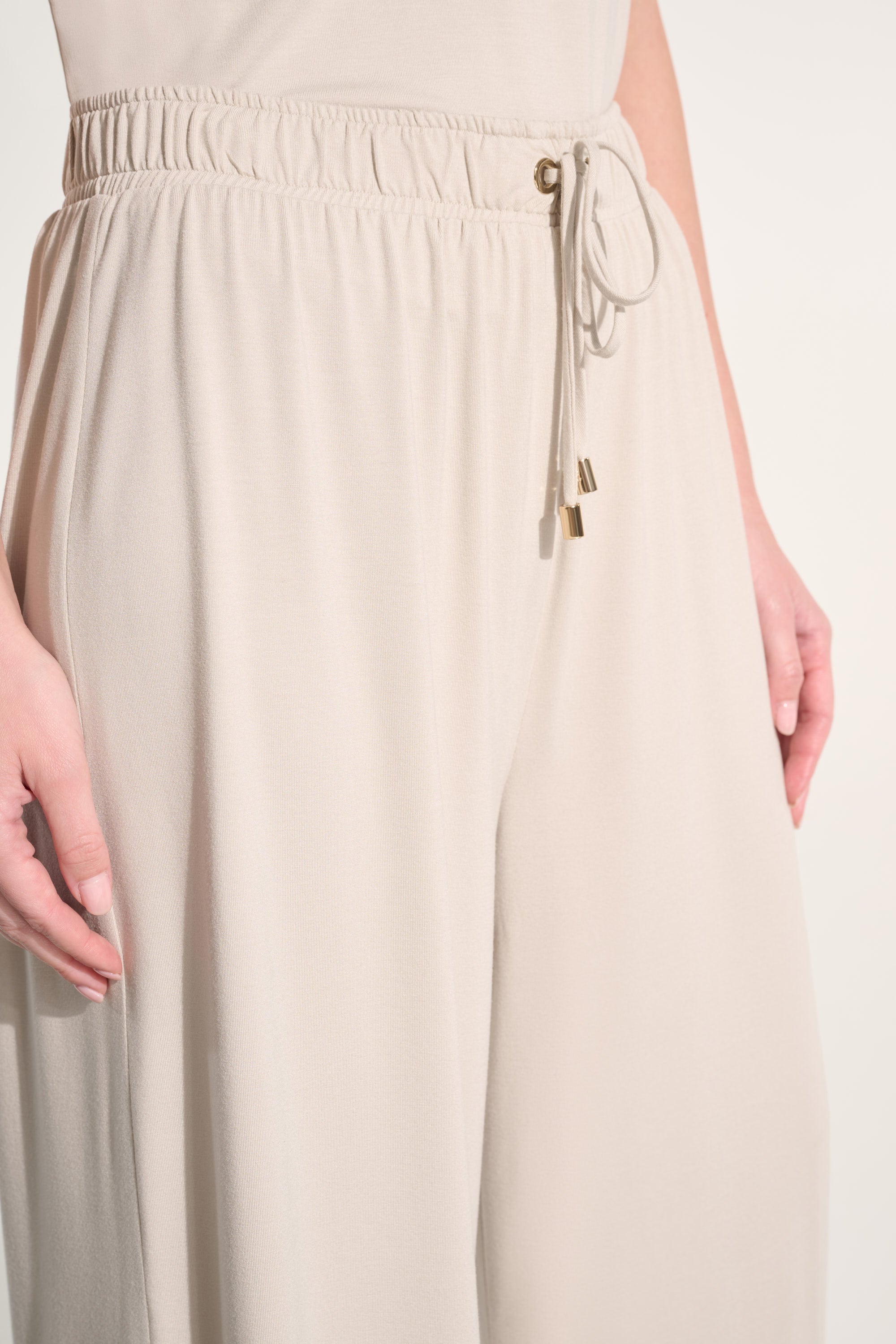 Jersey Pull-On Culotte Pant With Tie Waist