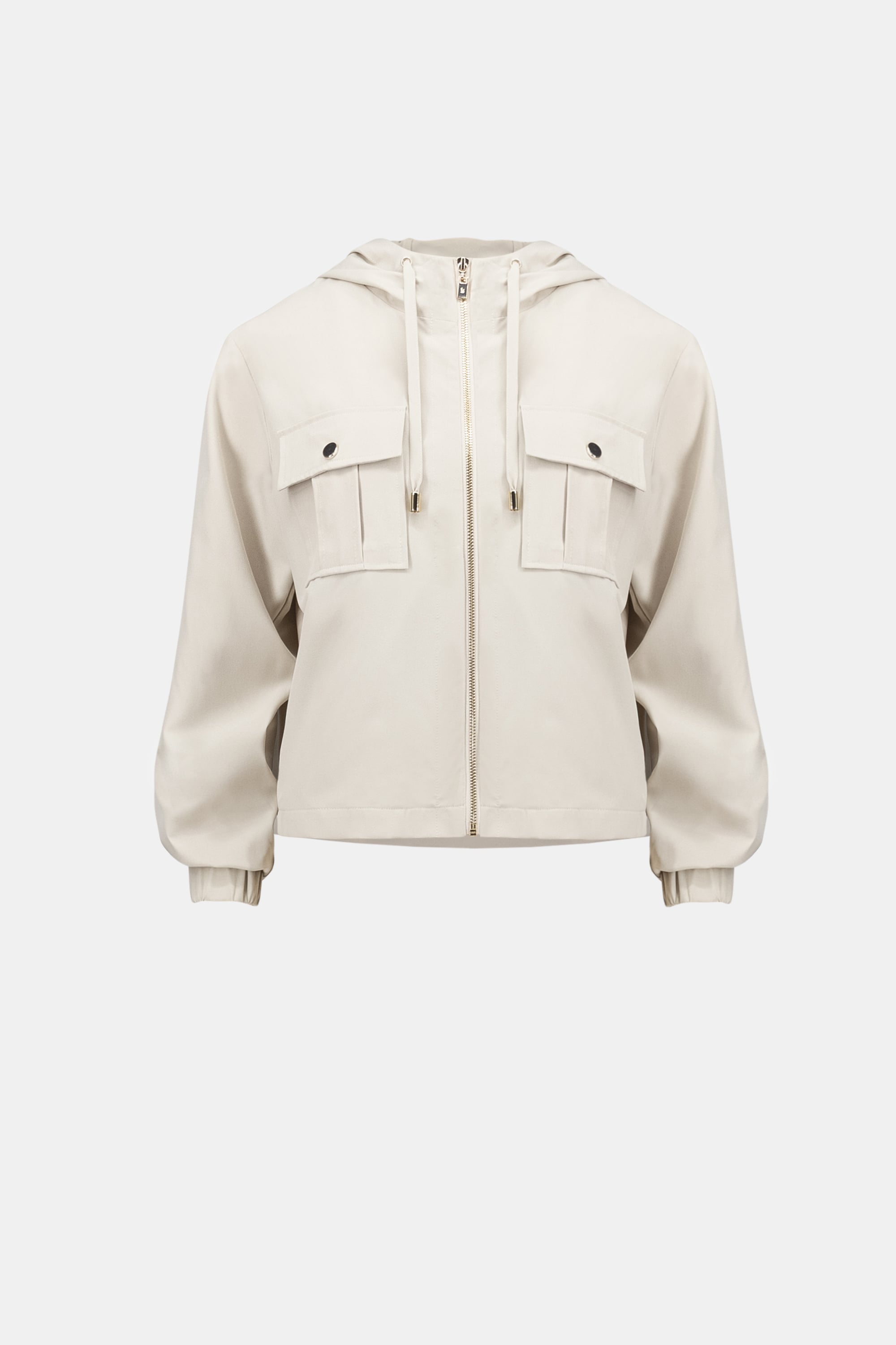 Stretch Woven Hooded Boxy Utility Jacket