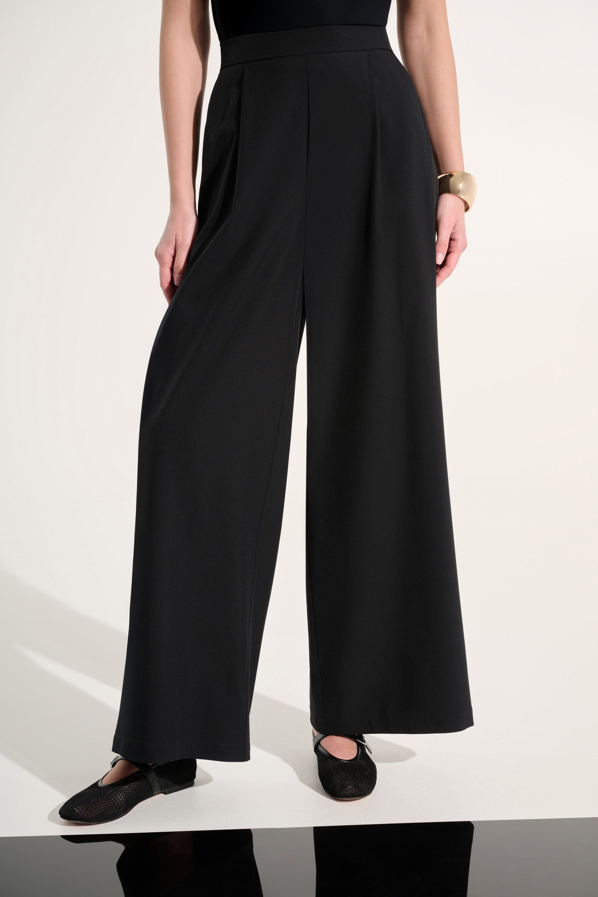 Joseph Ribkoff Stretch Woven Pull-On Wide Leg Pants-262622