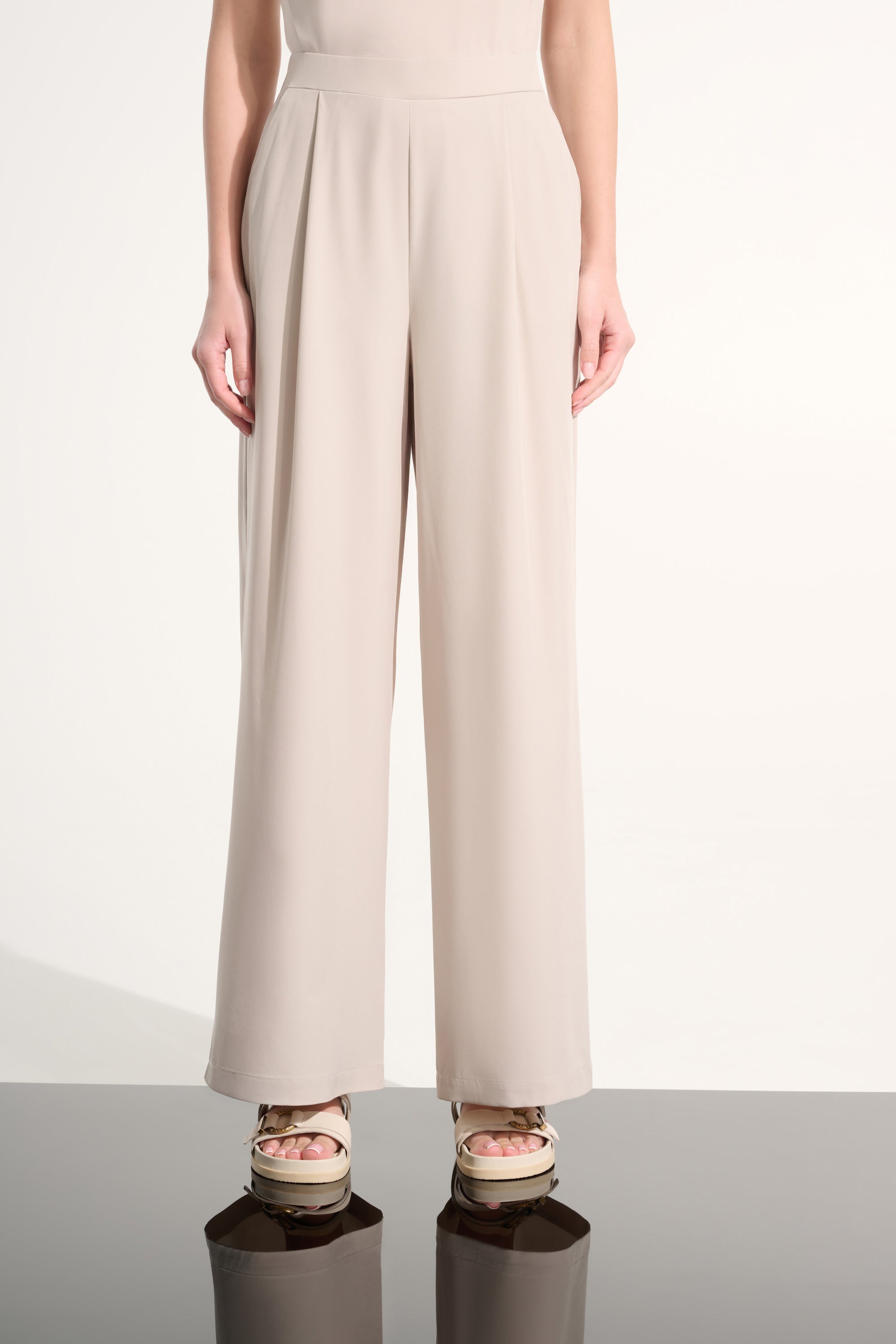 Joseph Ribkoff Stretch Woven Pull-On Wide Leg Pants-262622