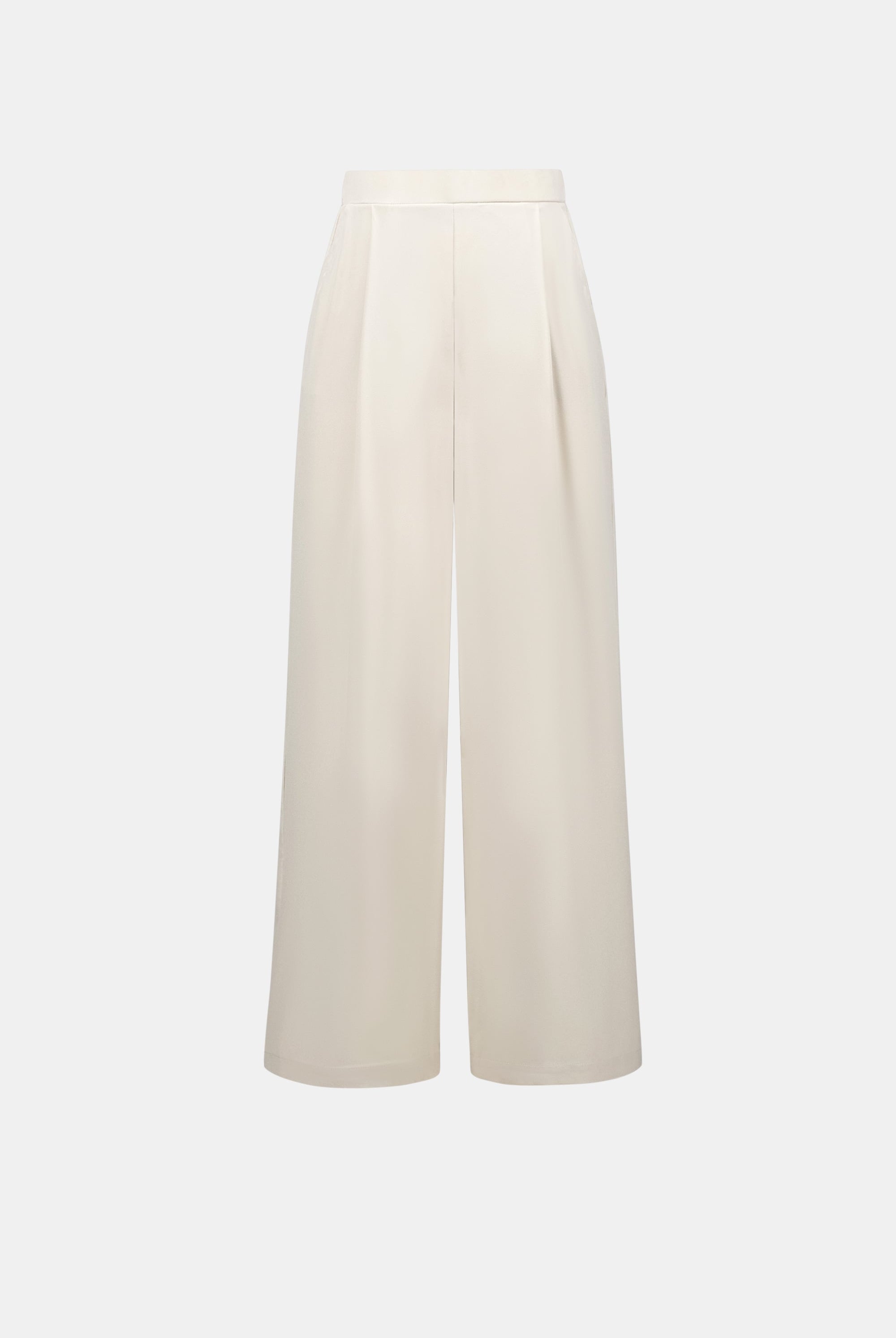 Stretch Woven Pull-On Wide Leg Pants