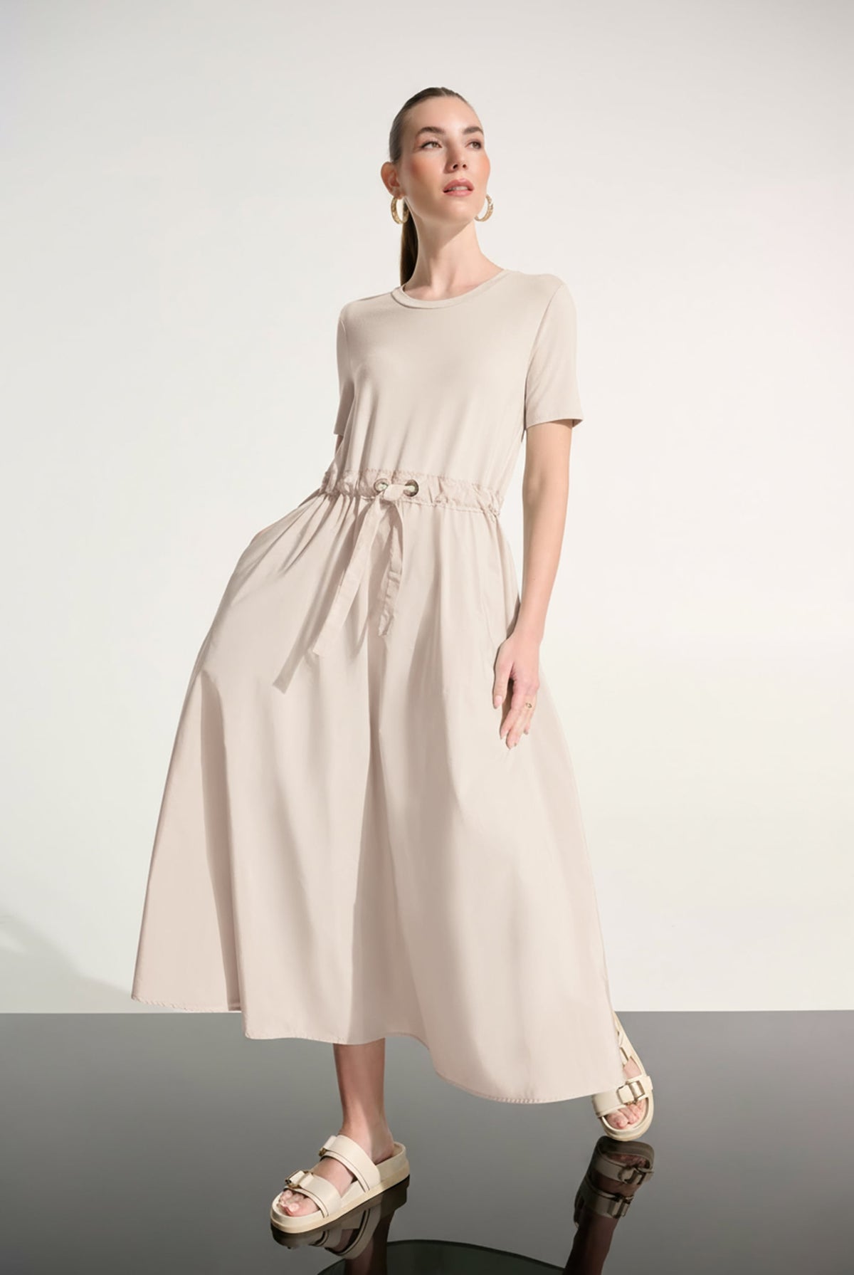 Joseph Ribkoff Jersey And Memory Fit & Flare Dress With Waist Detail-262627, view 8