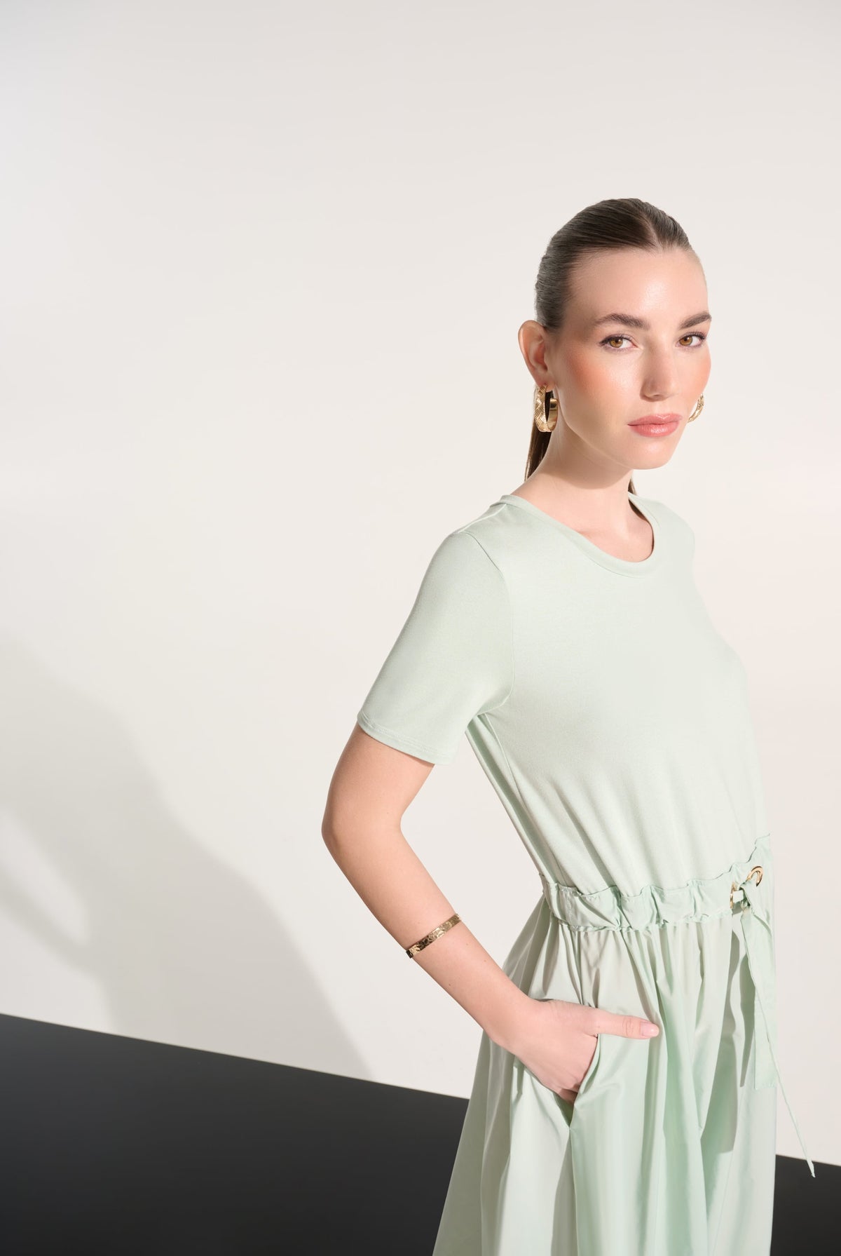 Joseph Ribkoff Jersey And Memory Fit & Flare Dress With Waist Detail-262627, view 3
