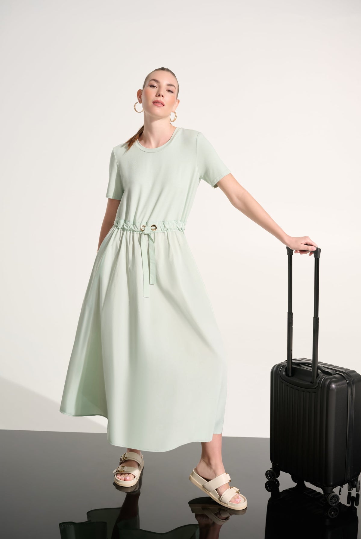 Joseph Ribkoff Jersey And Memory Fit & Flare Dress With Waist Detail-262627, view 6