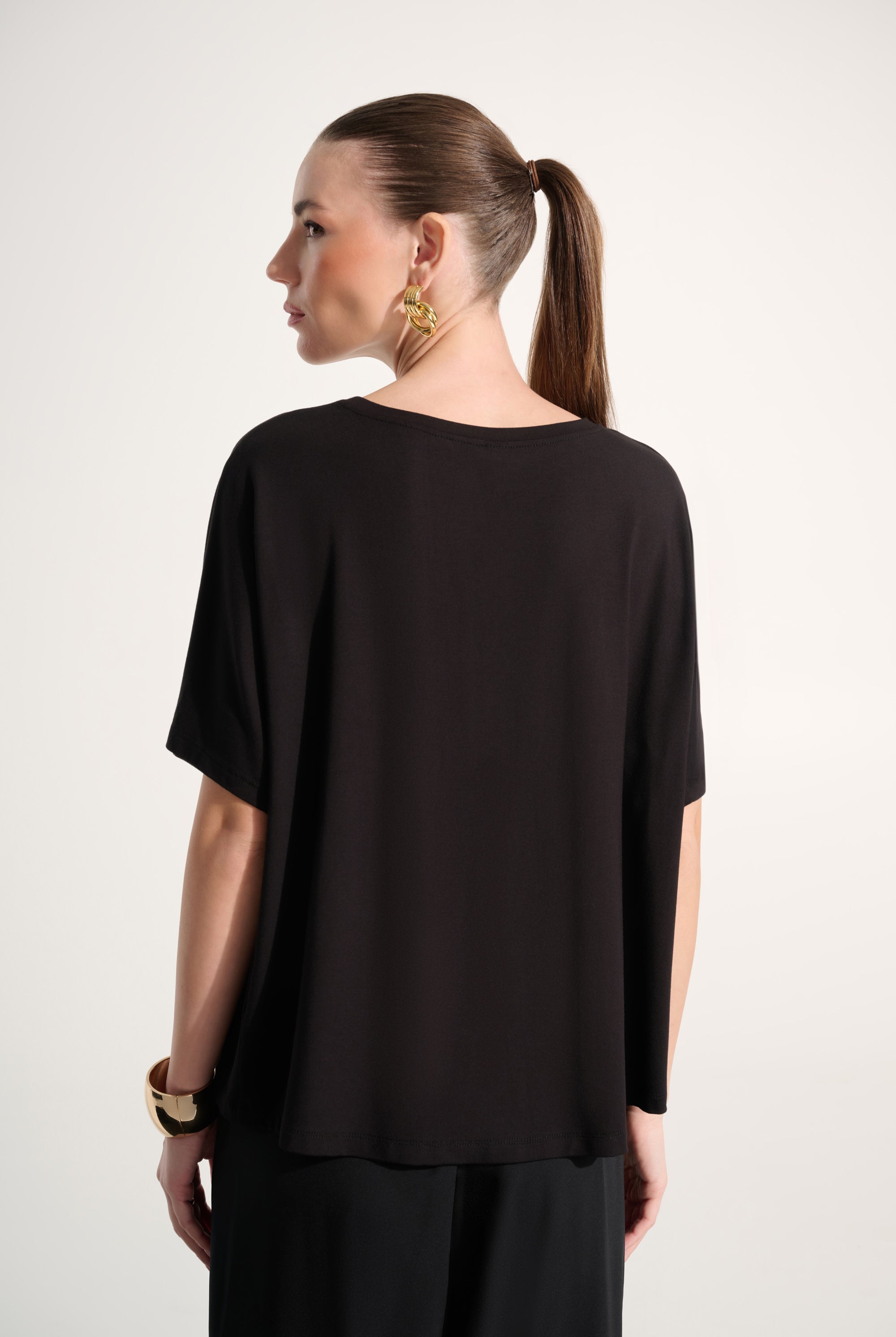 Jersey Boxy Top With Dolman Sleeves